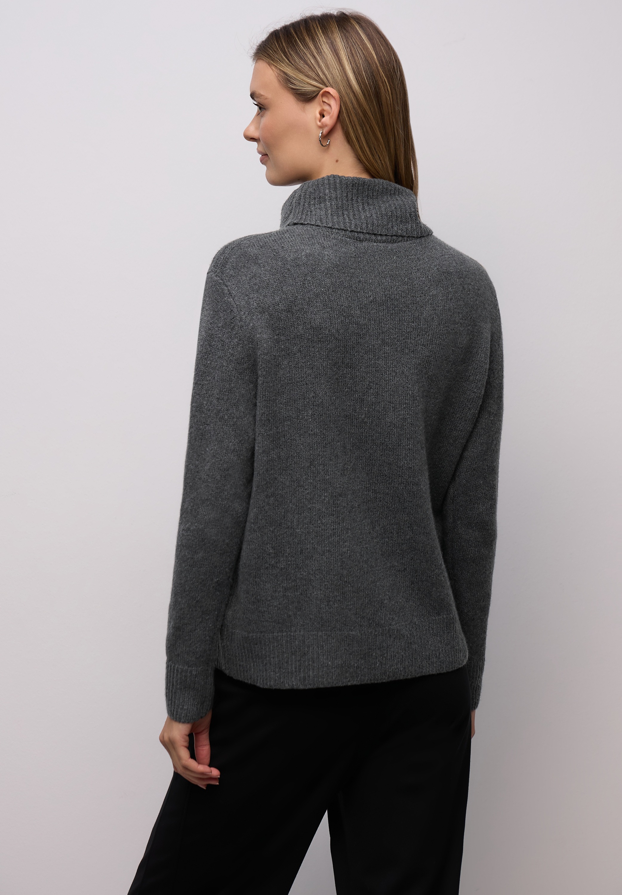 STREET ONE Rollkragenpullover mit feinem Strickmuster
