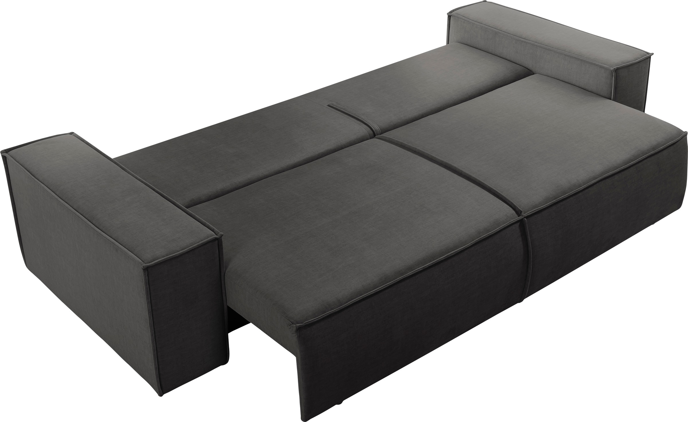 GOODproduct 3-Sitzer »SHERWOOD Samtvelours Schlafsofa (257cm)« Schlaffunktion mit Bettkasten (ca. 136/200cm)