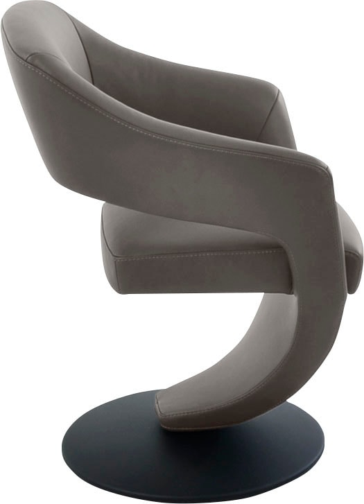 K+W Komfort & Wohnen Chaise pivotante »Kansas« () fauteuil pivotant en cuir design avec grand confort d’assise, plateau tournant noir