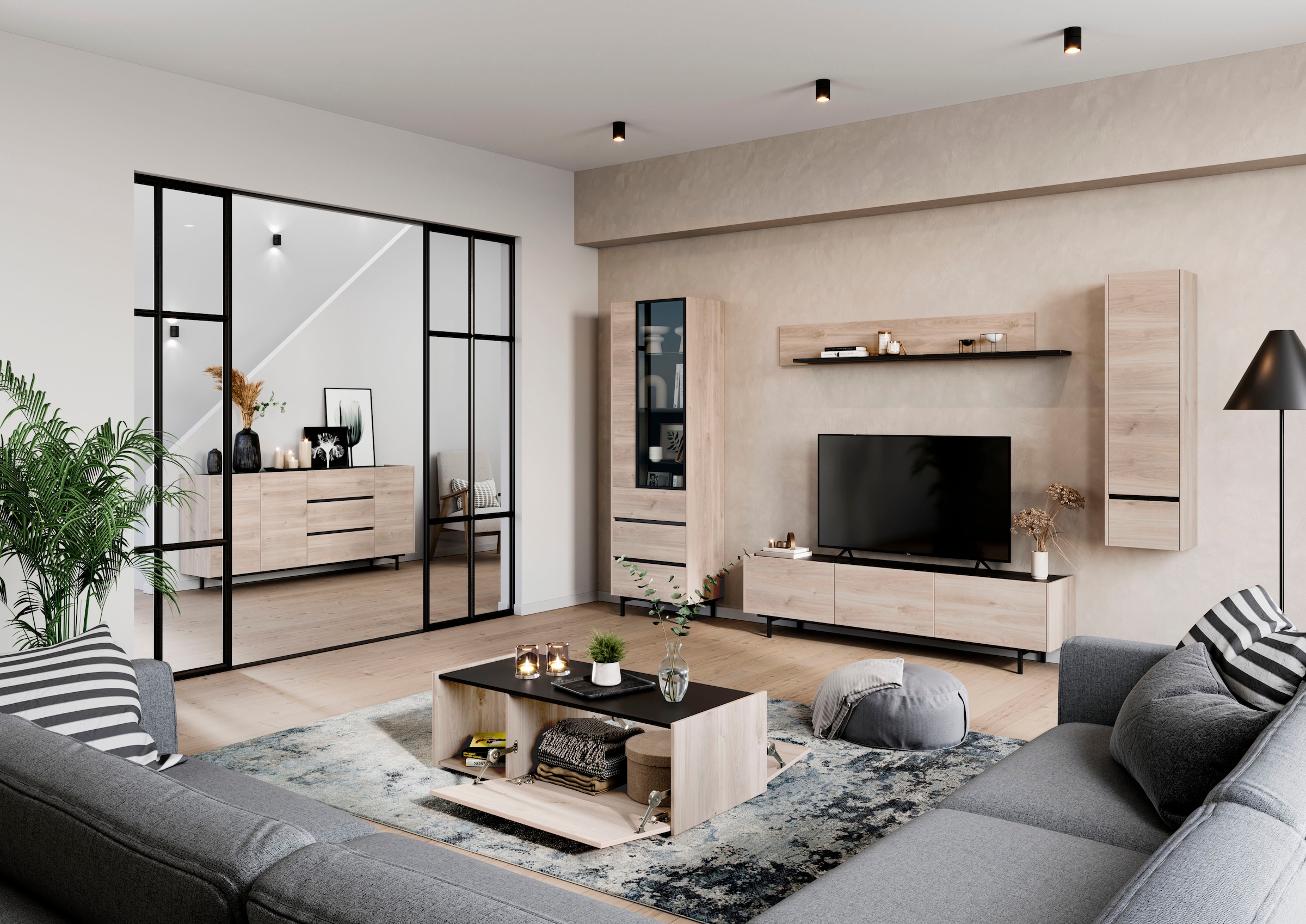 GERMANIA Armoire suspendue »Cantoria« griffloses Design, Türdämpfung