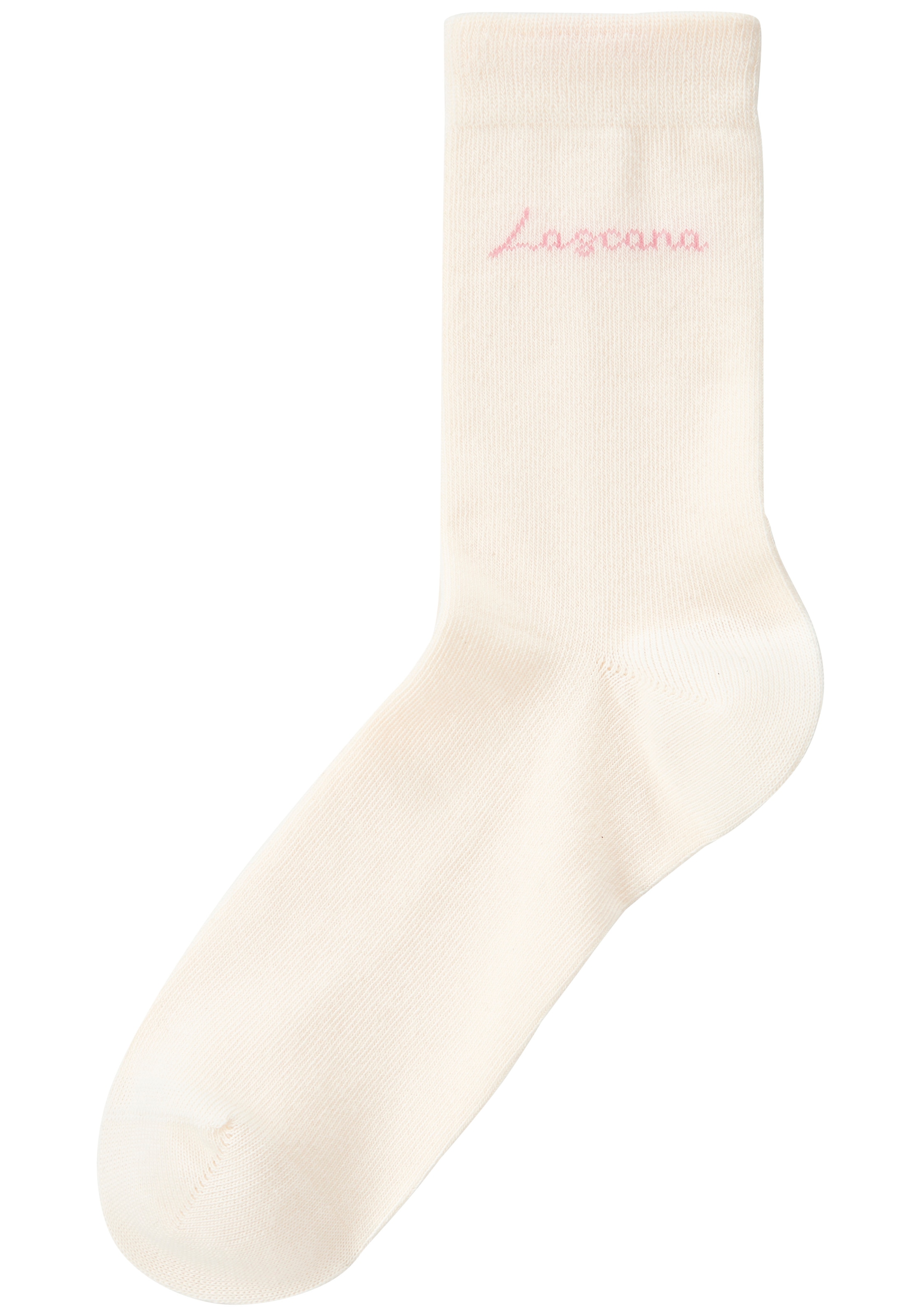 LASCANA Chaussettes basiques »für Damen mit eingestricktem Markenlogo« Boîte, 7 cuis tlg. dans une jolie boîte cadeau