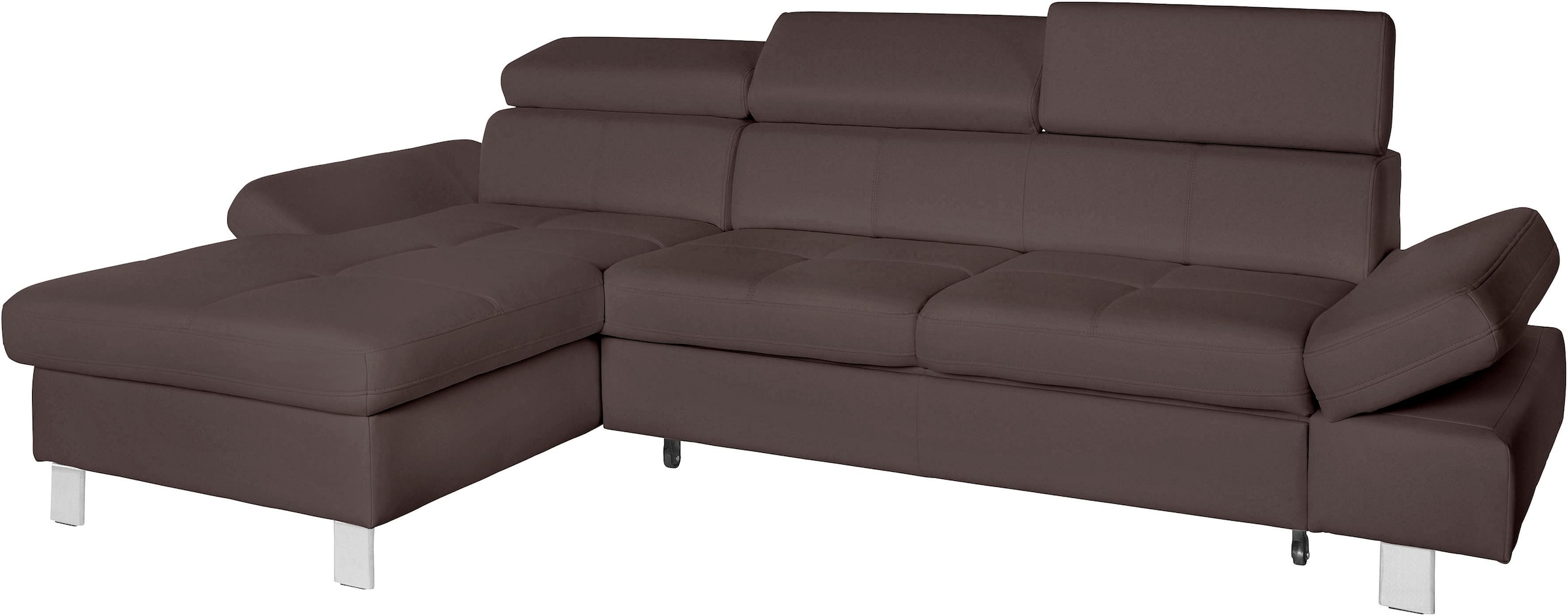 exxpo - sofa fashion Canapé d'angle »Fiji, hochwertige Detailverarbeitung, Breite 292cm, L-Form« bequem durch Kopf- und Armteilverstellung, wahlweise mit Bettfunktion
