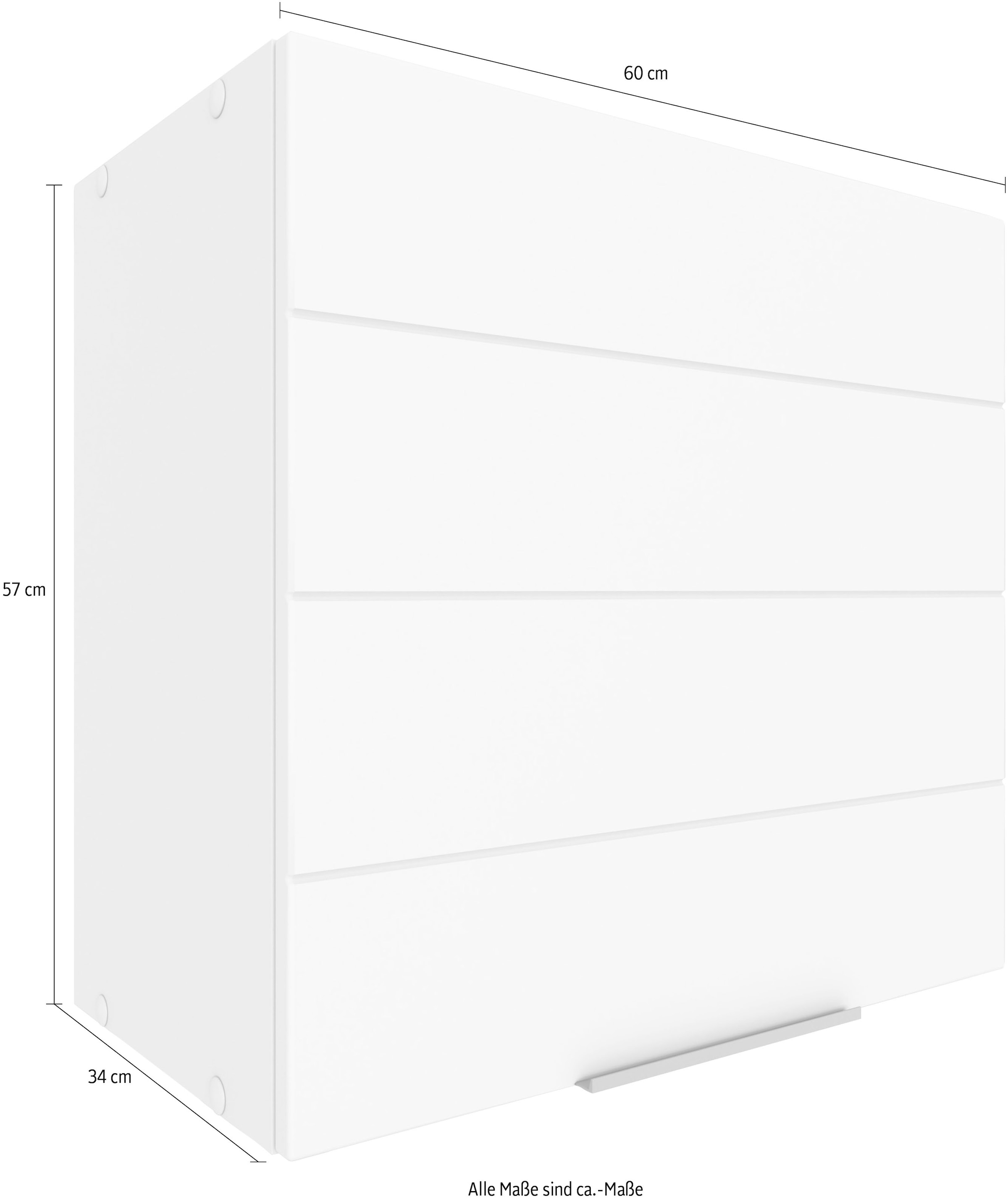 KOCHSTATION Armoire suspendue »KS-Luhe« 60 cm de large, façades MDF de haute qualité avec lisse horizontale