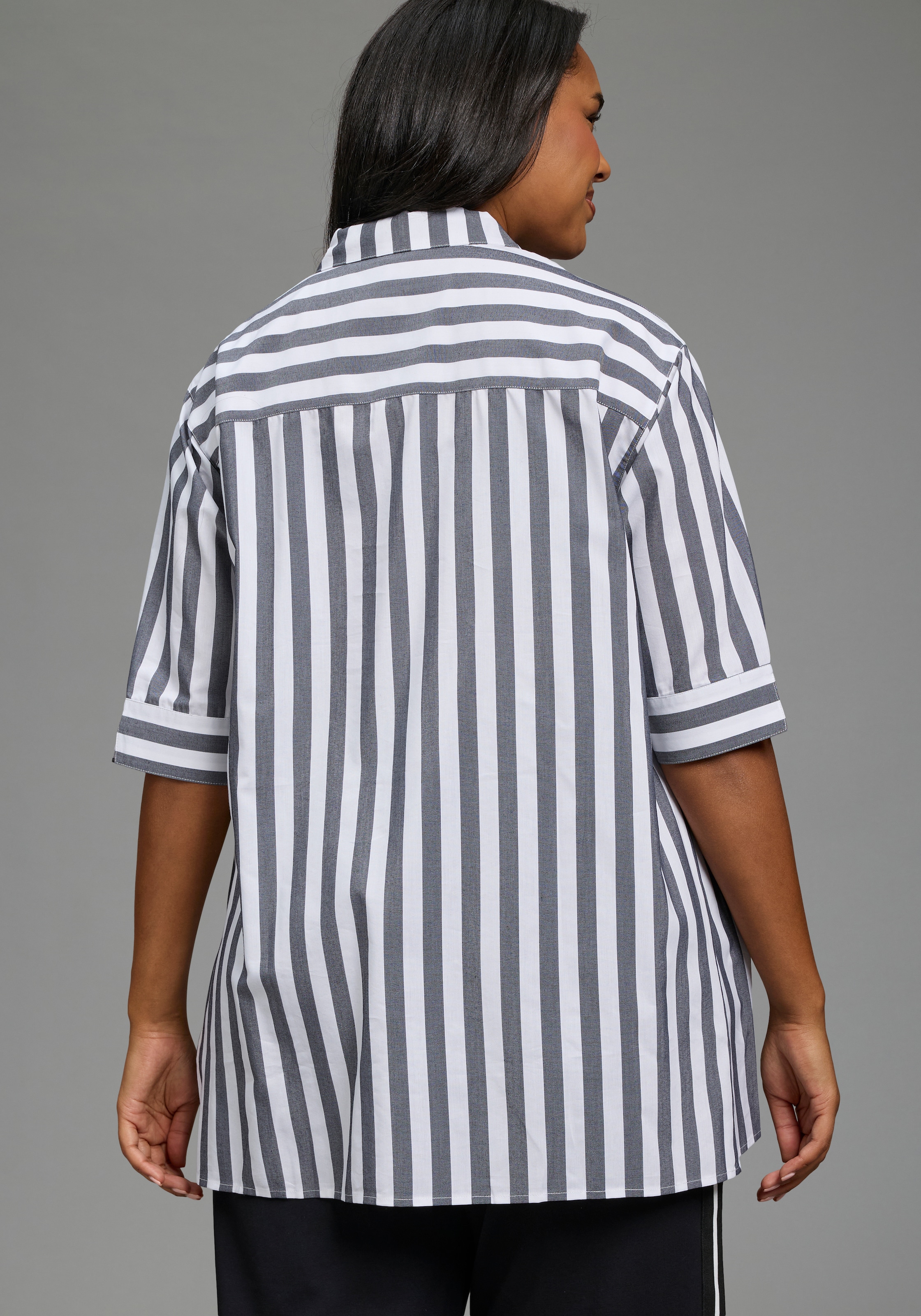 Laura Scott CURVE Klassische Bluse »Grosse Grössen« femininer Stil, aus Baumwolle, Polyester und Elasthan