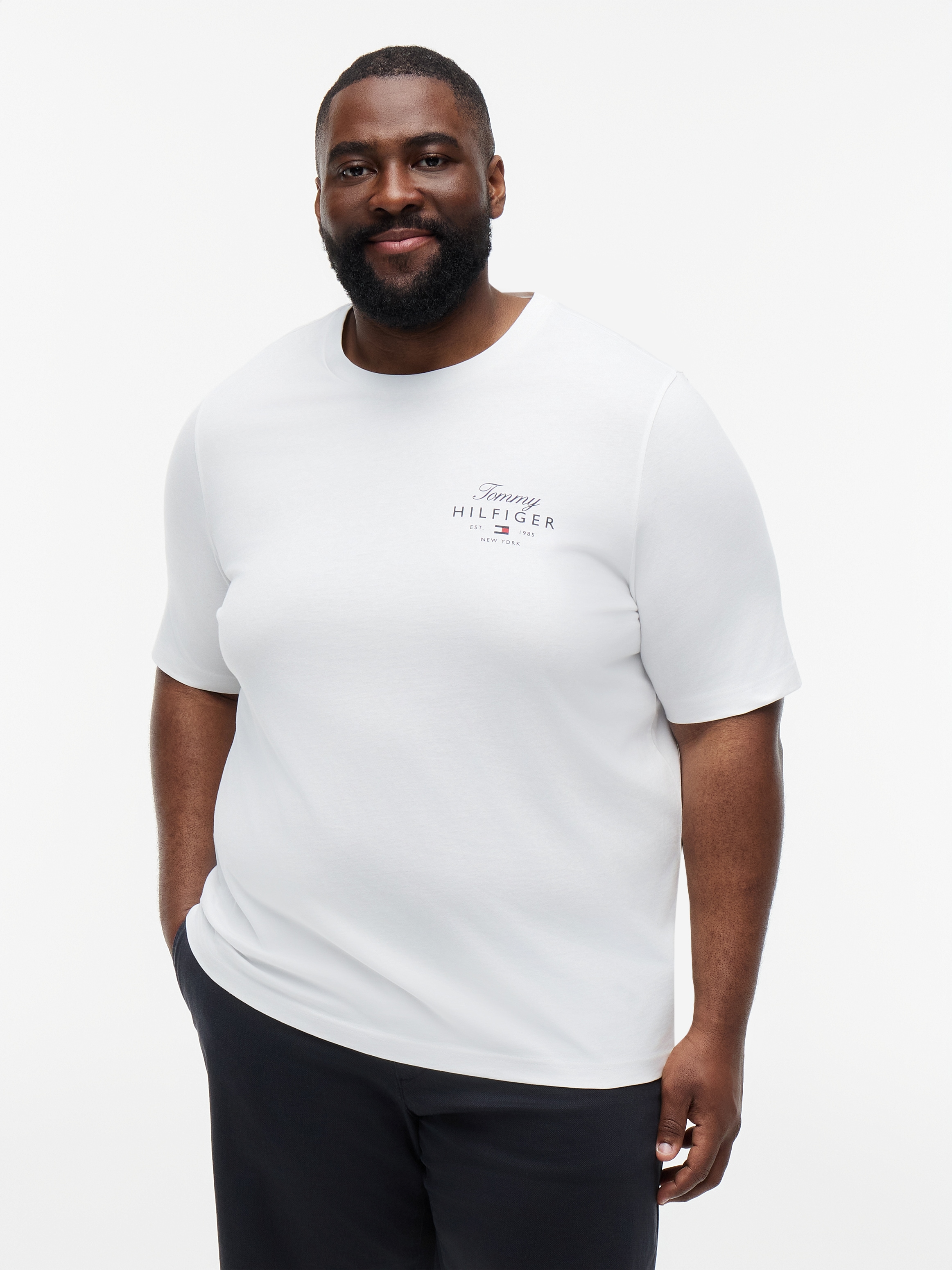 Tommy Hilfiger Big & Tall T-shirt »BT-SCRIPT STACK« grandes tailles, en jersey avec logo