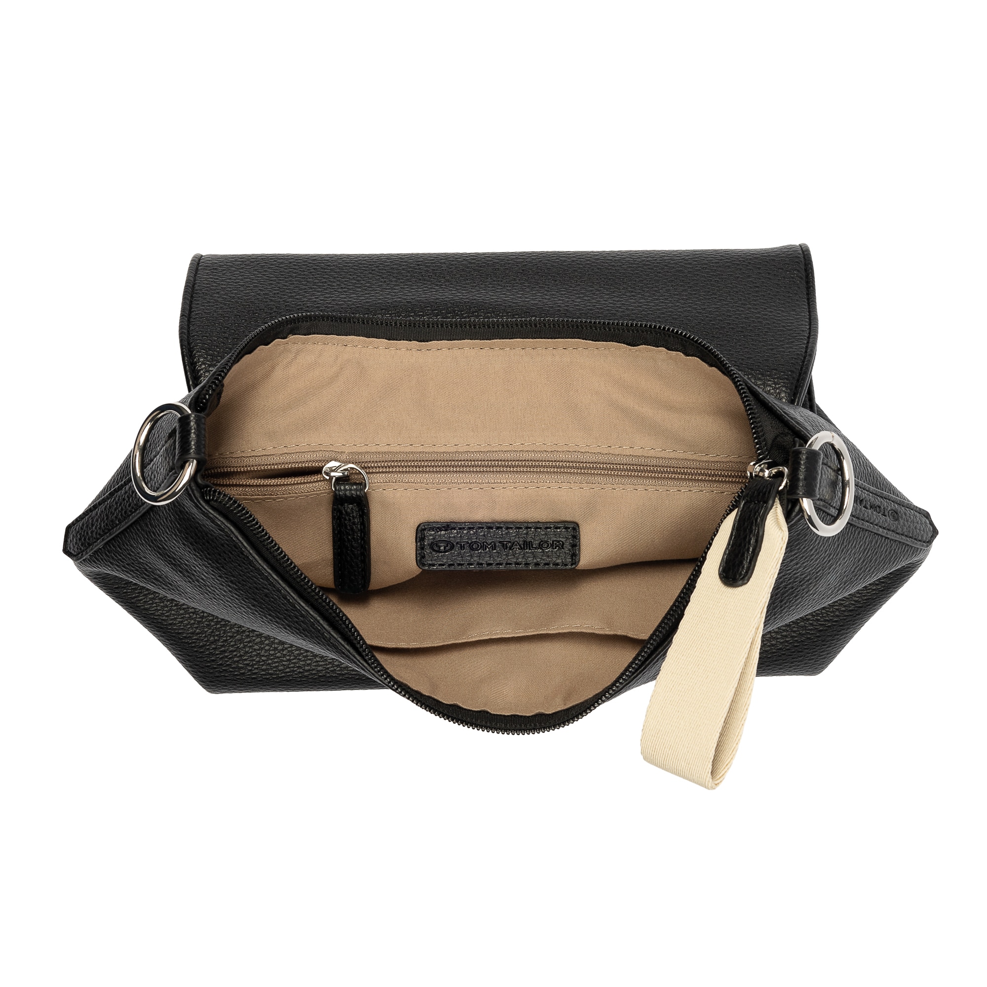 TOM TAILOR Sac à bandoulière »Fania« Sac à épaule pour femme avec pendentif en fausse fourrure