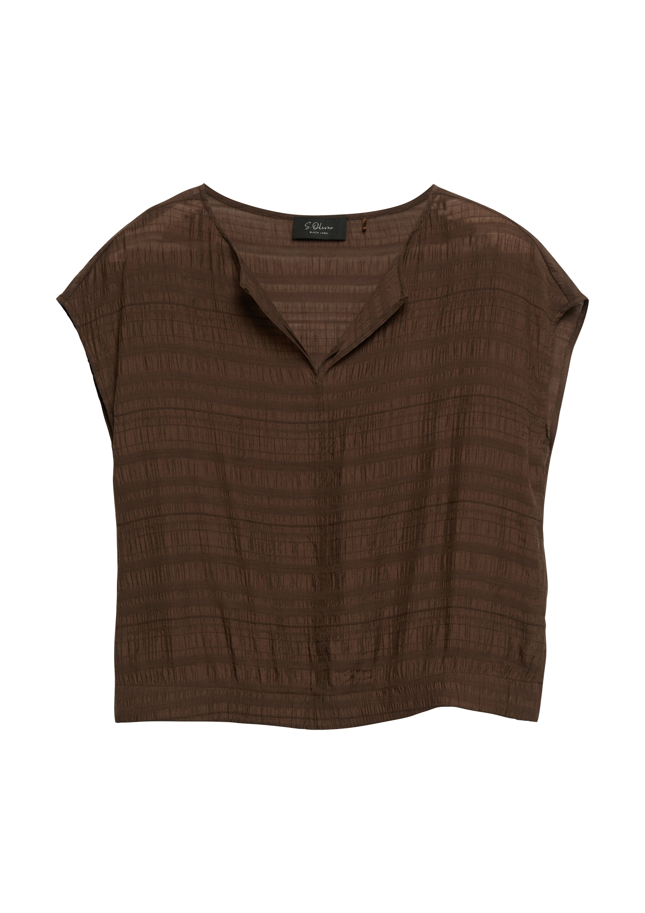 s.Oliver BLACK LABEL Kurzarmbluse Sommerbluse - kurz und mit feiner Struktur