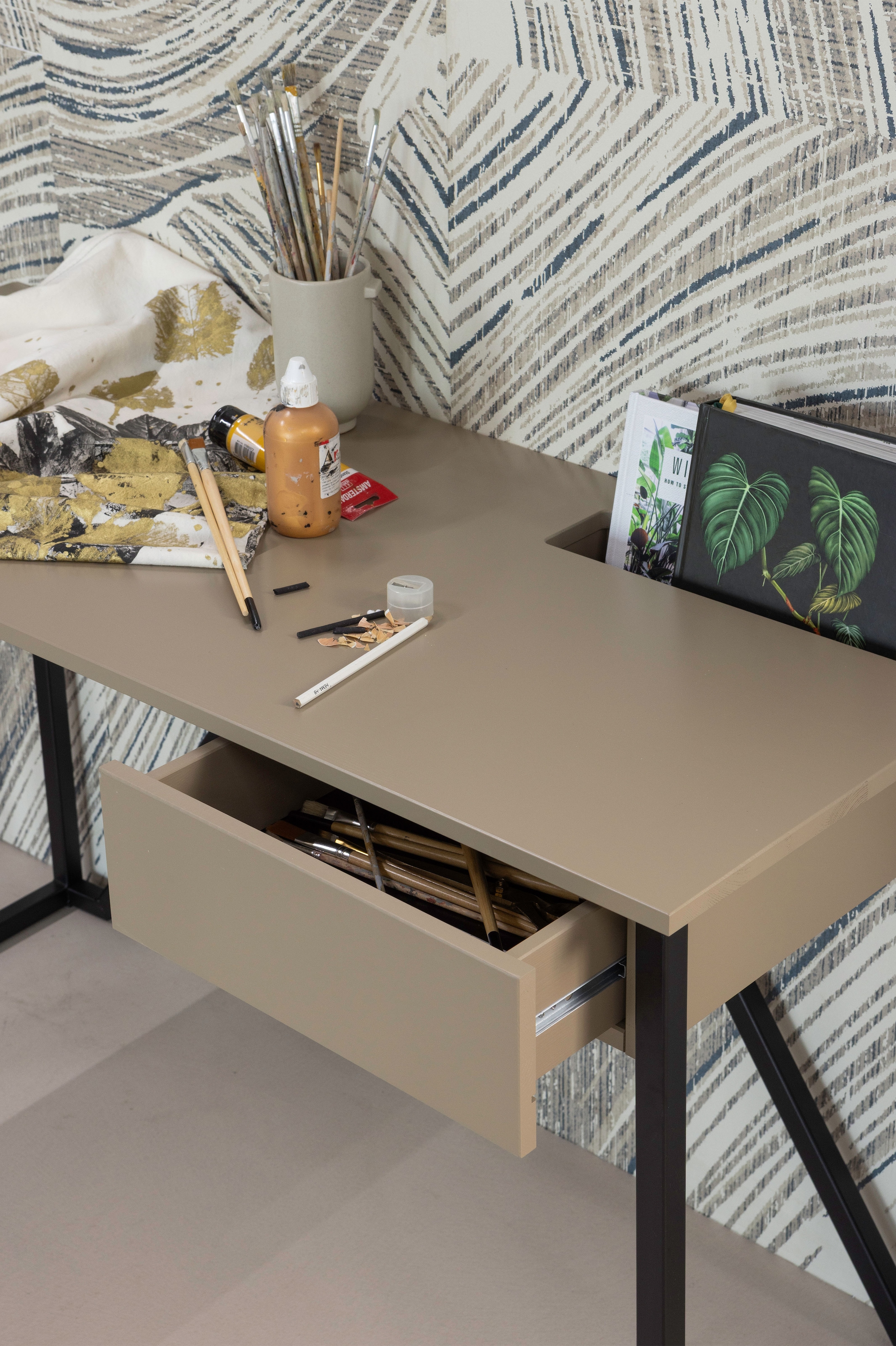 WOOOD Schreibtisch »New Julius FSC®-Kiefernholz mit Schublade, lackiert B126xT53xH75 cm« Tragkraft Blatt 20 kg, sichtbare Maserung, einfach zu montieren