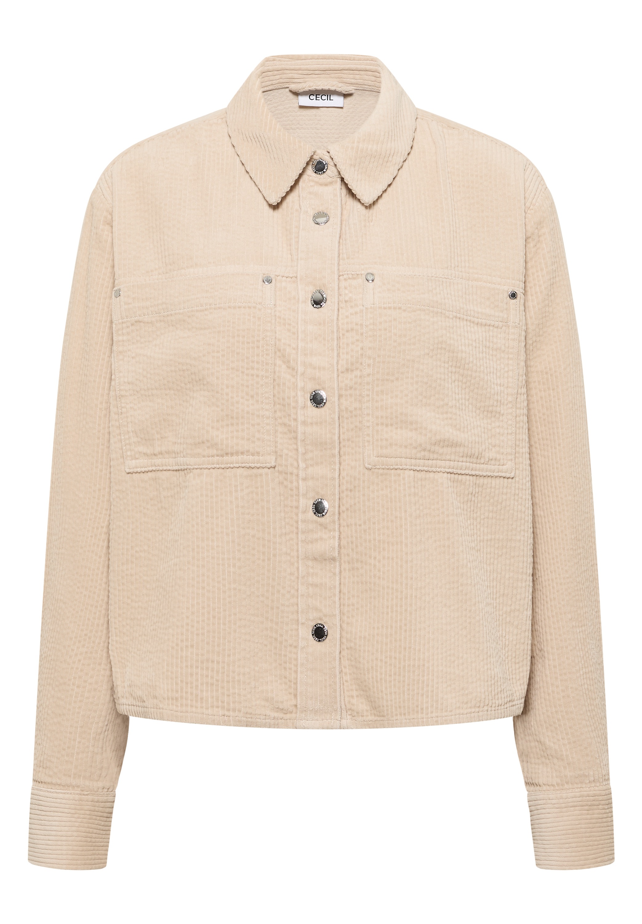 Cecil Veste chemisier ohne Kapuze Overshirt mit Knopfleiste, Cord