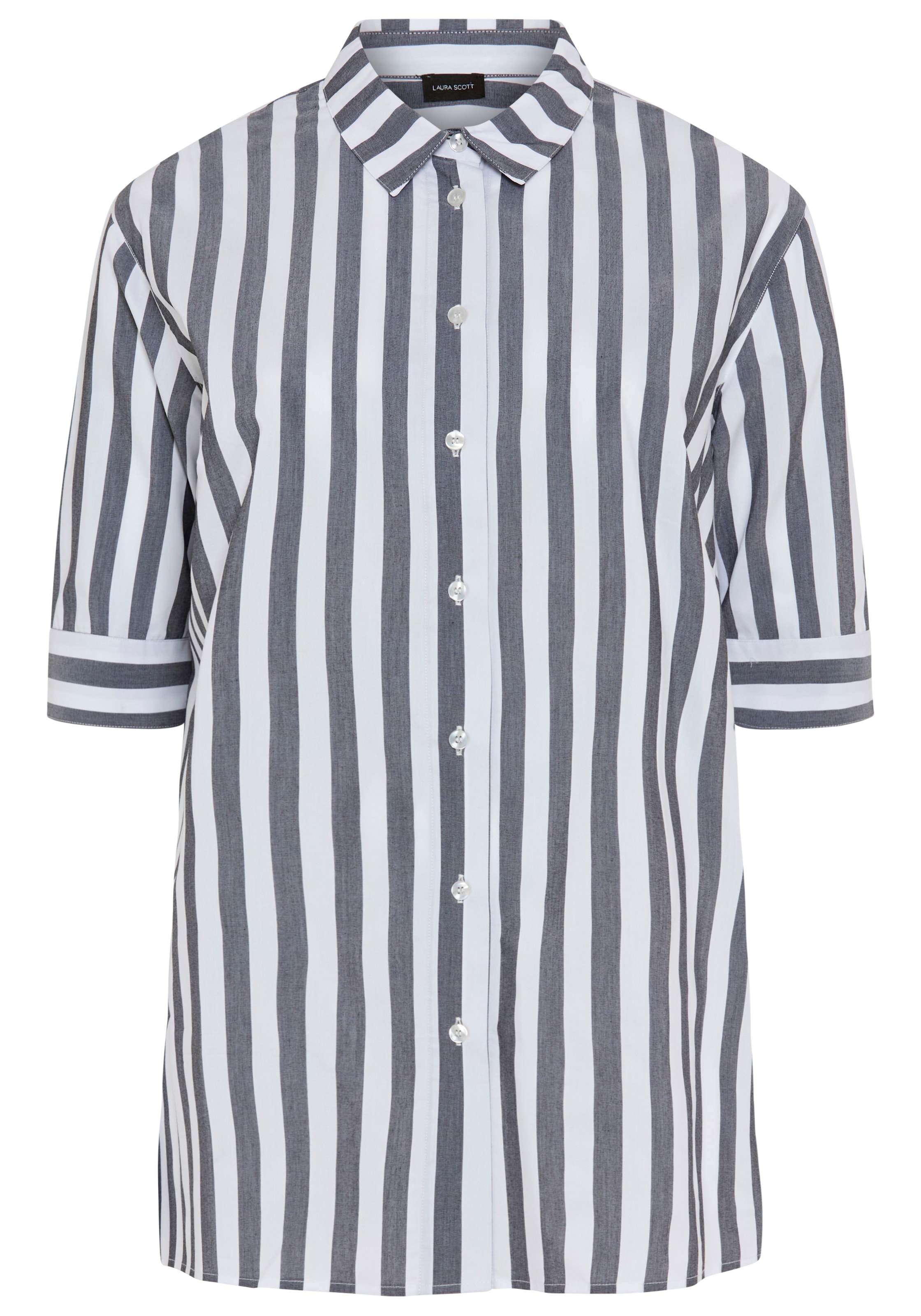 Laura Scott CURVE Klassische Bluse »Grosse Grössen« femininer Stil, aus Baumwolle, Polyester und Elasthan