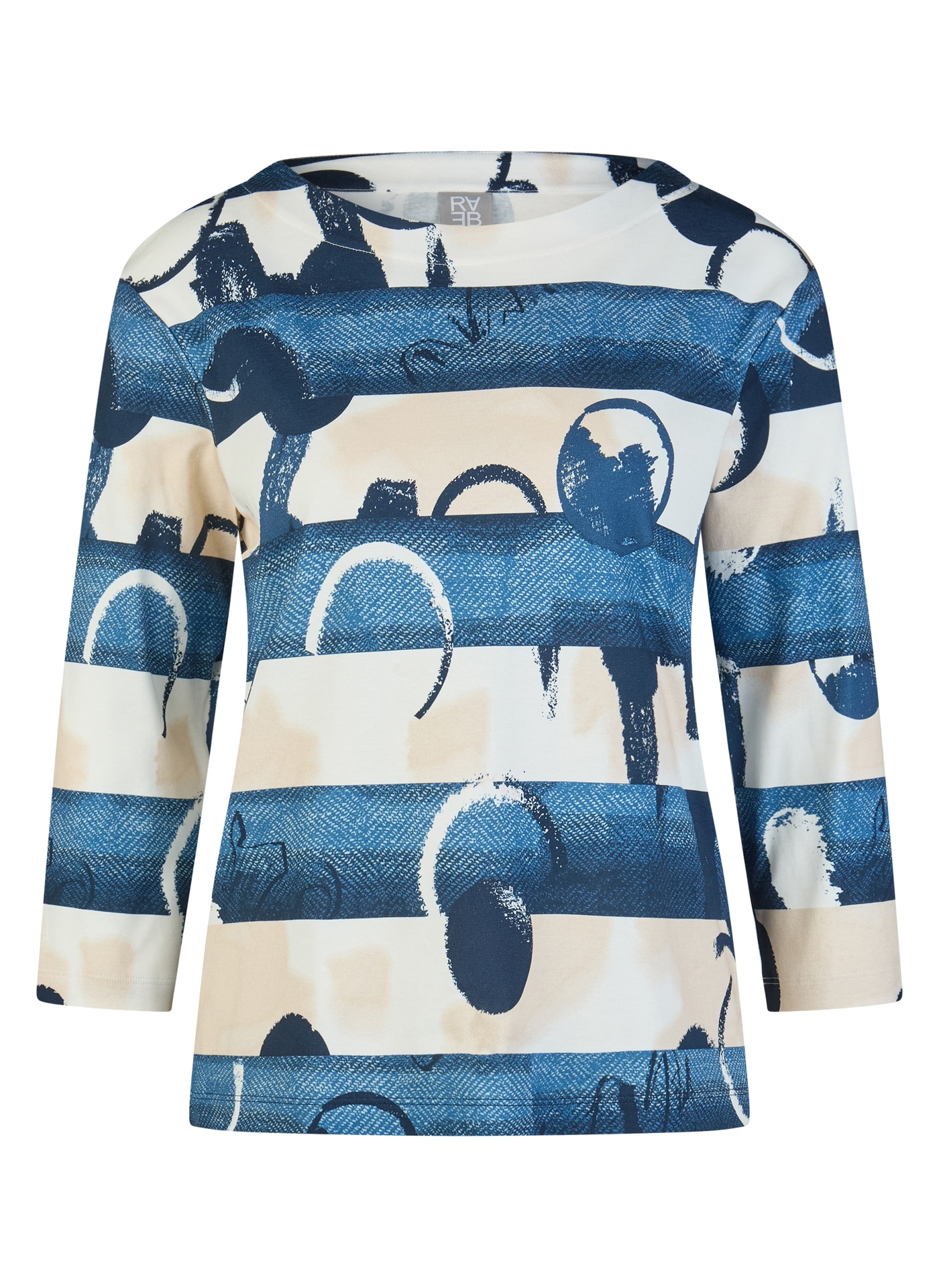 Rabe 3/4-Arm-Shirt mit grafischem Muster