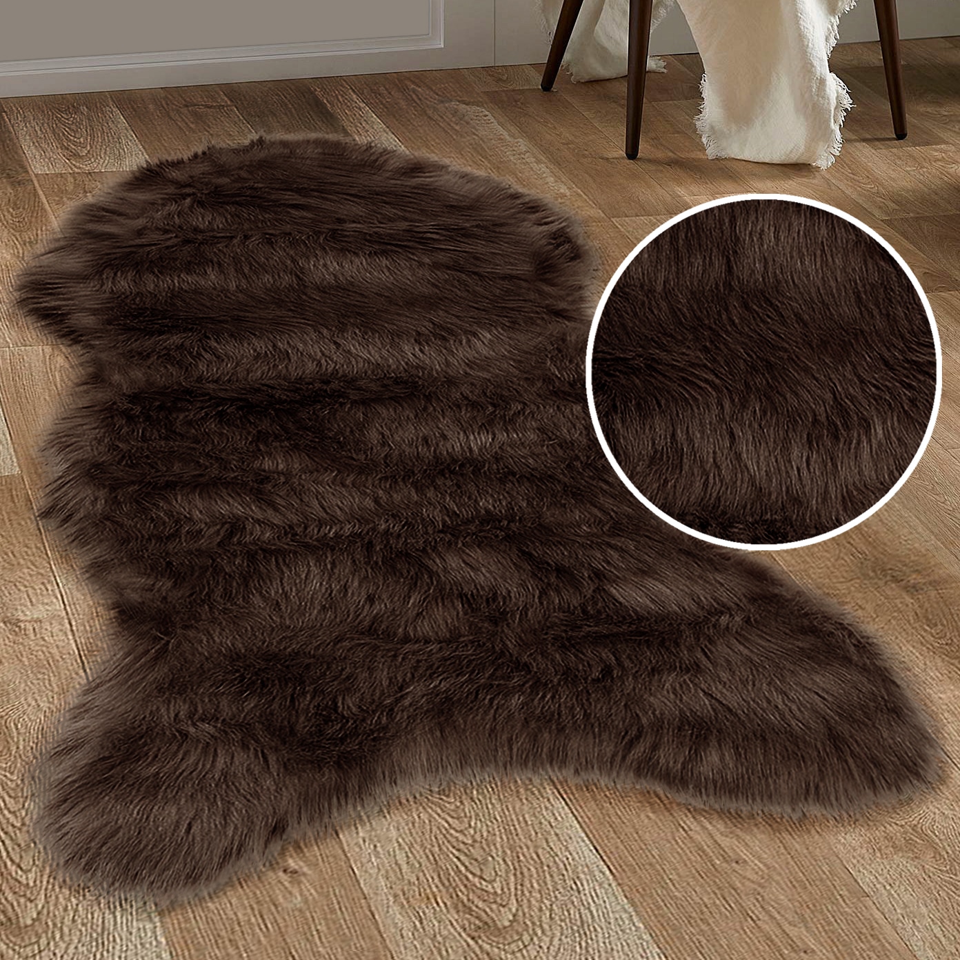 GOODproduct Tapis à poils longs »Valeria, Fellteppich, kuschelig, flauschig« En forme de fourrure 60 mm Höhe fausse fourrure, forme de fourrure, tapis doux, chambre, salon