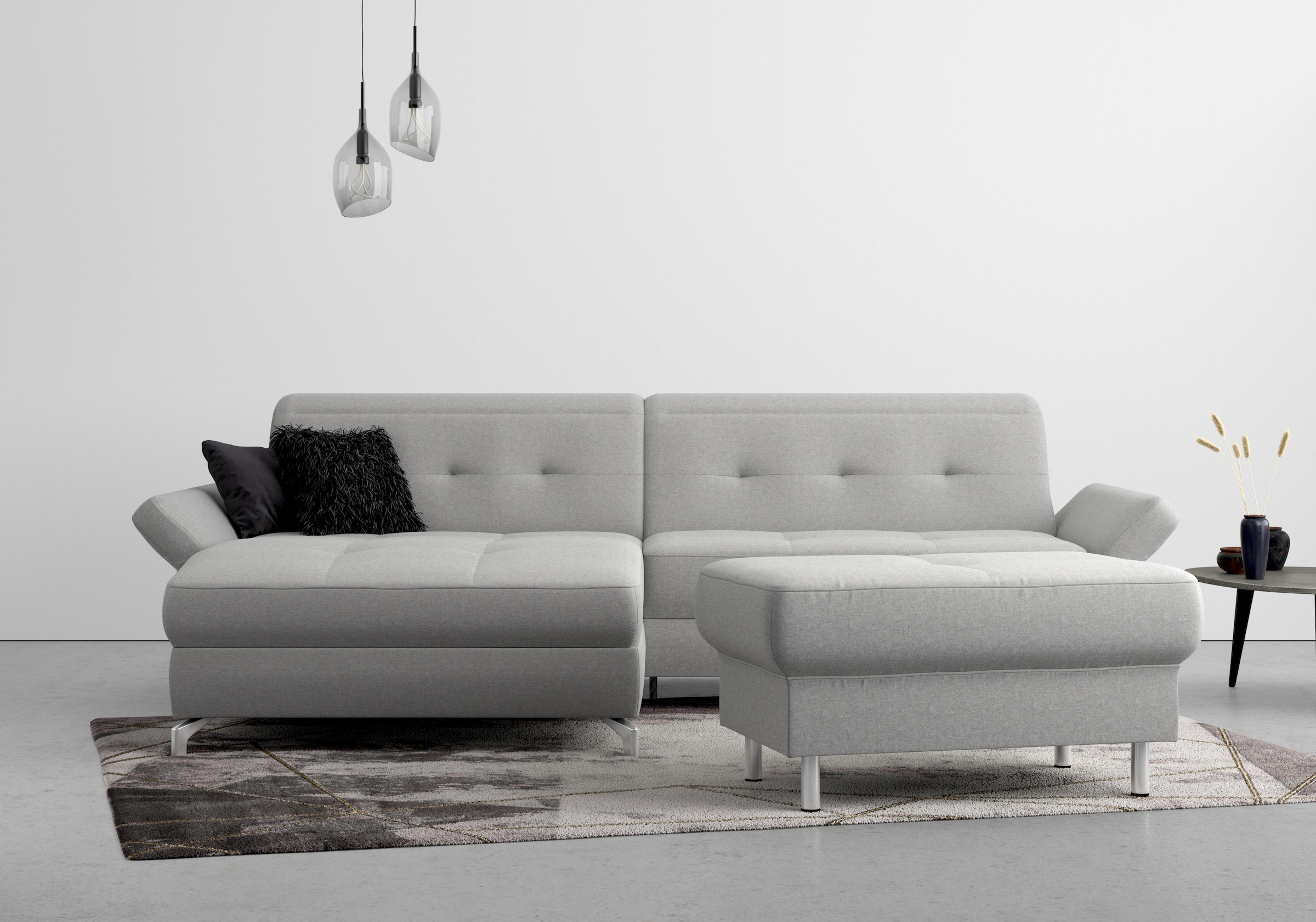 Home affaire Ecksofa »Maredo L-Form« Federkern, wahlweise  auch mit Kopfteil- und Armlehnverstellung