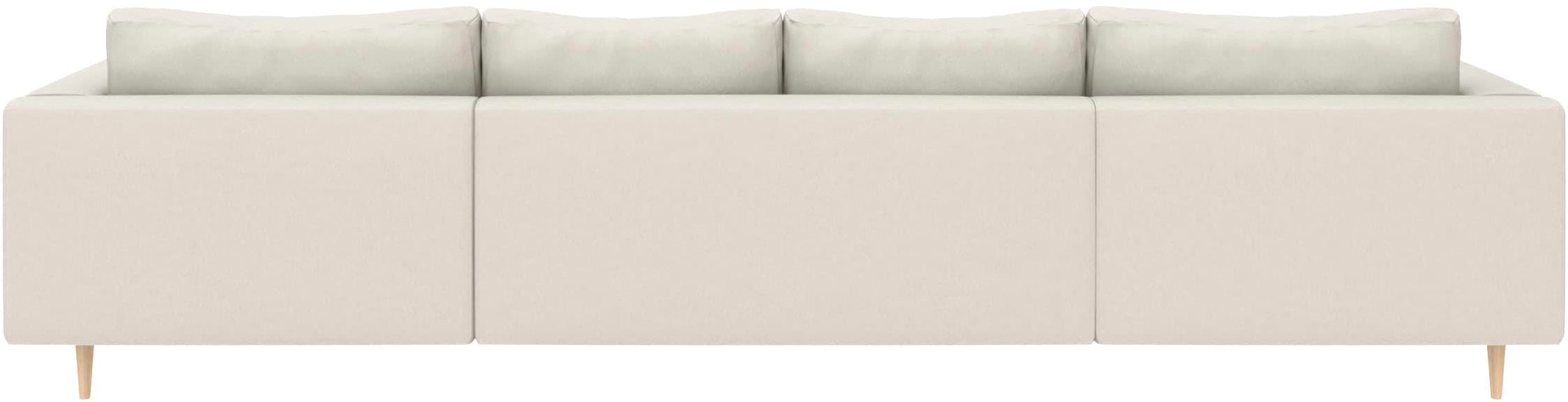 TRENDMANUFAKTUR Wohnlandschaft »Amazing, wahlw. mit Schlaffunktion & Bettkasten, Fuss Buche lackiert« Sofa in U-Form, in Cord oder Struktur, Breite 305 cm