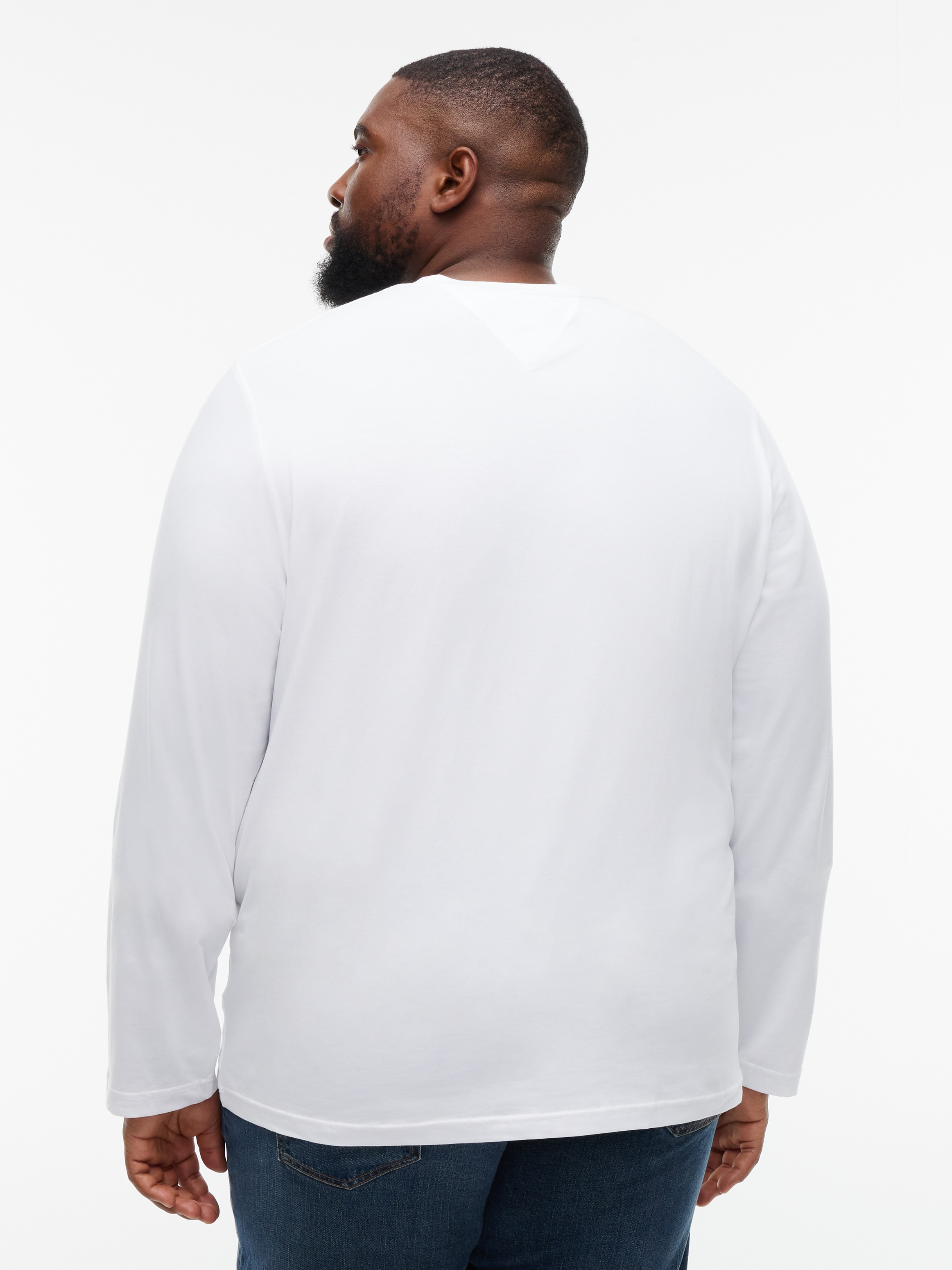 Tommy Hilfiger Big & Tall Longsleeve »BT-STRETCH SLIM FIT TEE-B mit Rundhals und Logo« unifarben, casual, slim fit, Baumwollmix, Rundhals, grosse Grössen