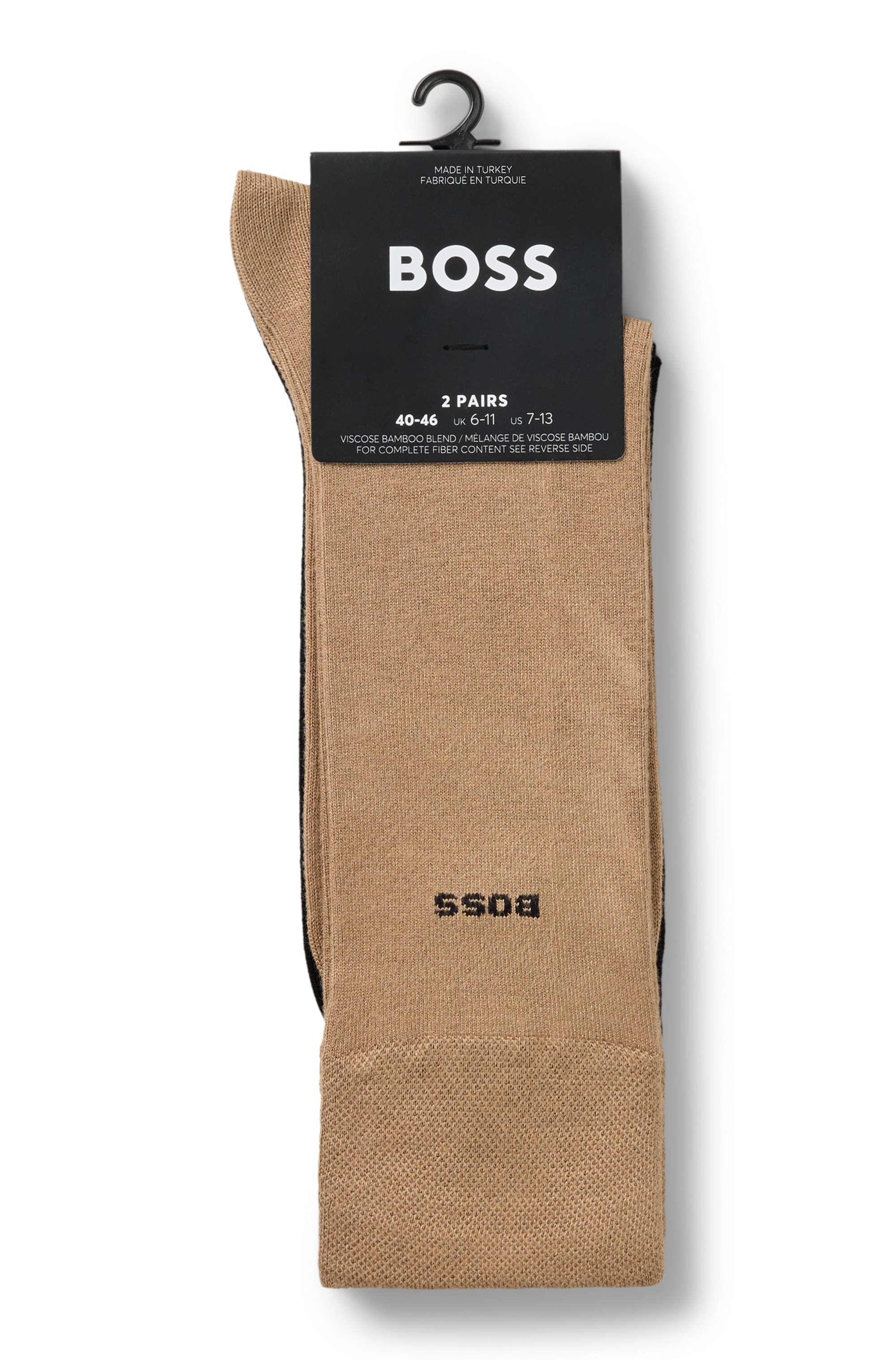 BOSS Chaussettes d'affaires »2P RS Bamboo 1027« Paquet, 2 Couple tlg. avec bord-côte tricoté