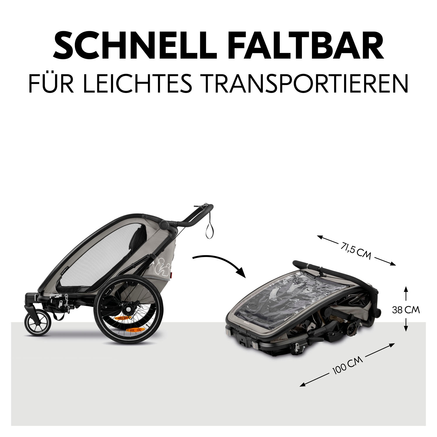 Hauck Fahrradkinderanhänger »Bike N Walk Duo« für 2 Kinder, inkl. Deichsel