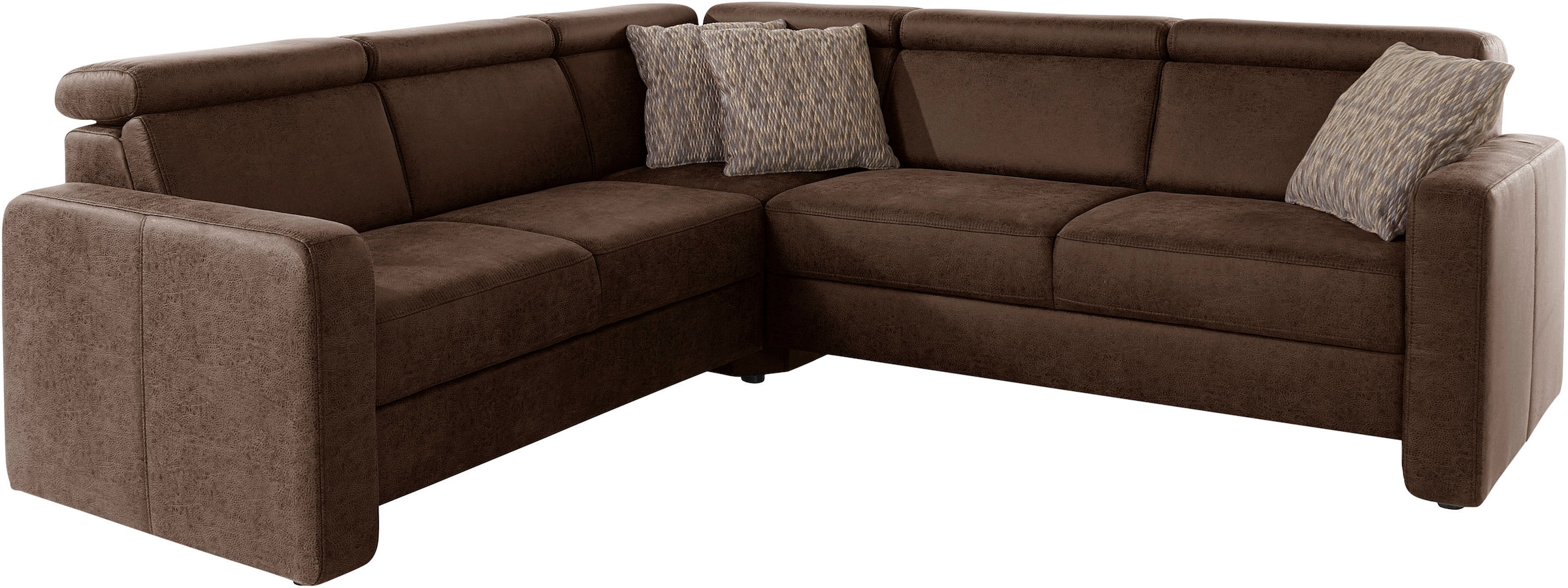 sit&more Canapé d'angle »Bologna L-Form« Kopfteilverstellung, wahlweise mit Bettfunktion und Schubkasten