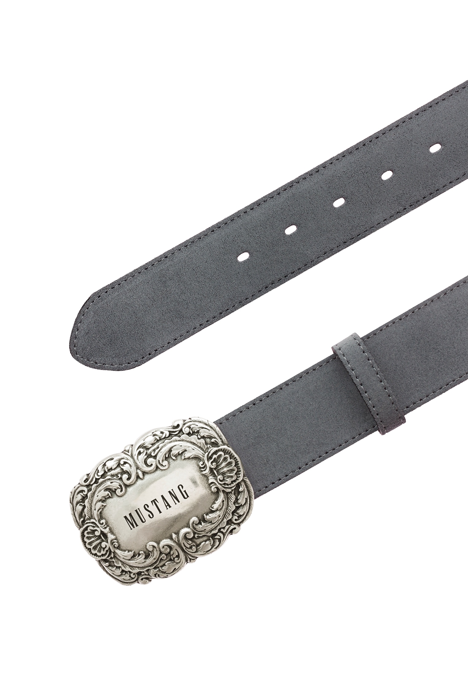 MUSTANG Ledergürtel 4 cm breit, geschwärzte Koppelschliesse
