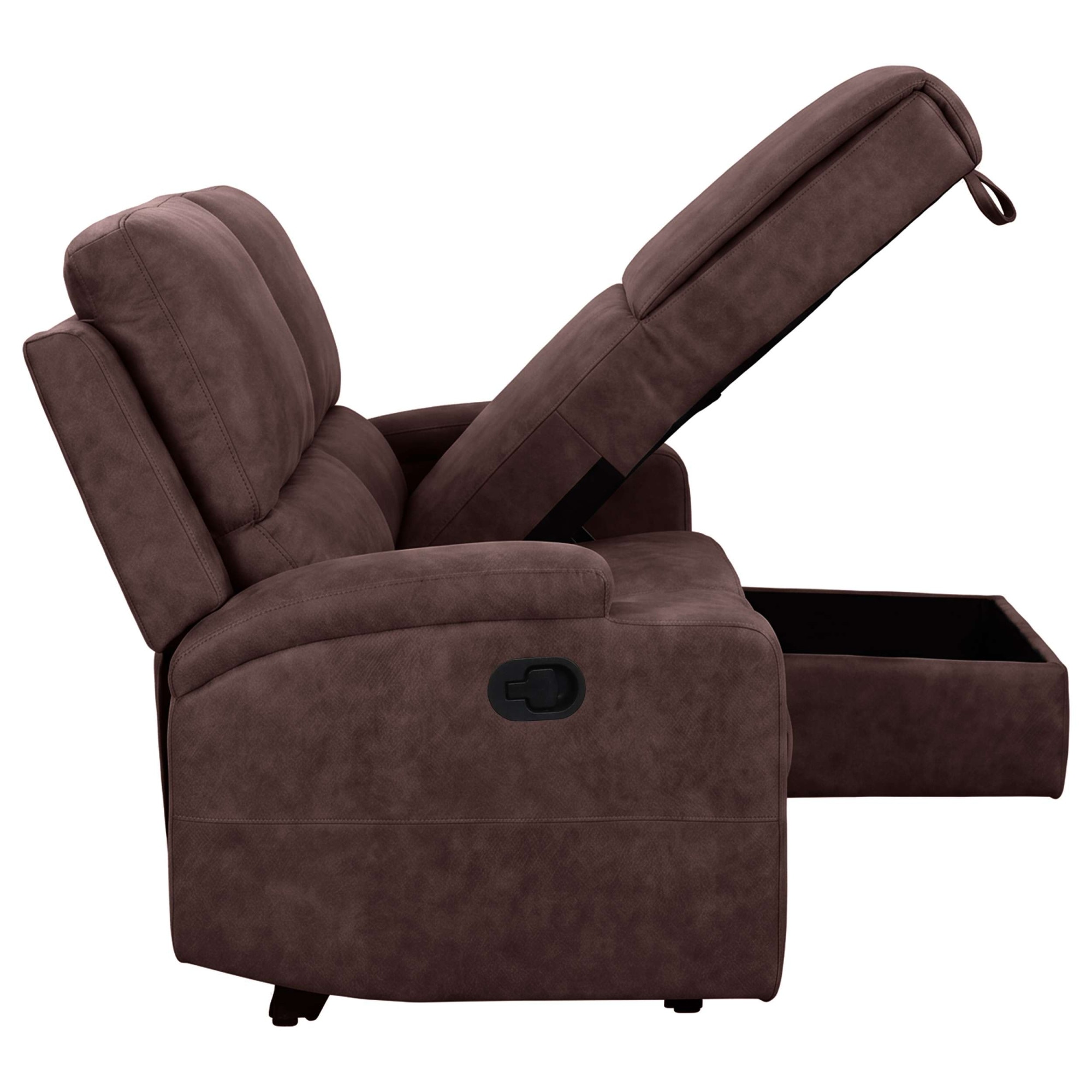 GOODproduct Canapé d'angle »NAPORI Microfaser, Multimediasofa, L-Form« fonction relax manuelle ou électrique, USB-A pour la version électrique, coffre de rangement