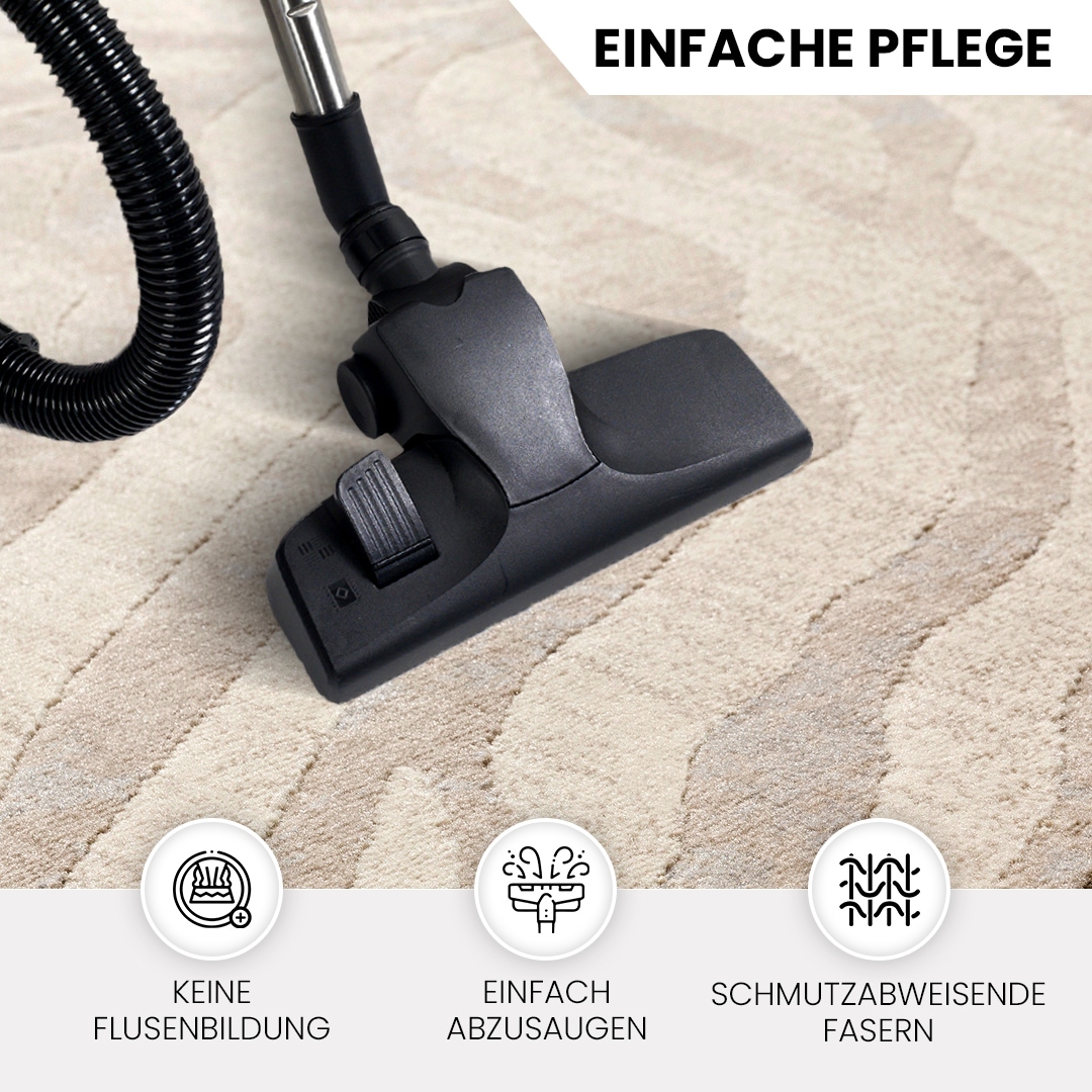 Livabliss Tapis »LUANDA« Rectangulaire 11 mm Höhe Skandinavischer Teppich, Boho Wohnzimmerteppich/Läufer im Zebra Muster