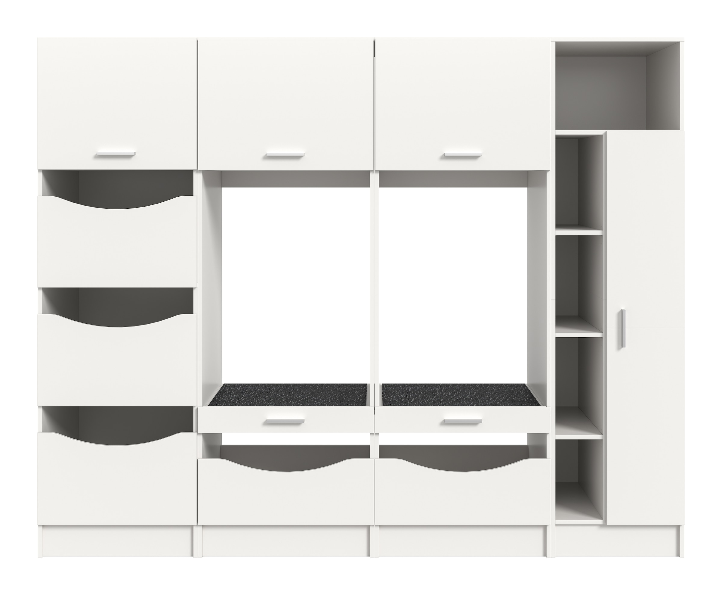 welltime Set d'armoires multi-usages »FALAS, TOPSELLER!, 4-teilig, Hauswirtschaftsraum Set, Breite 292 cm« 2x Waschmaschinenumbau-, 1x Wäsche- & 1x Mehrzweckschrank, 