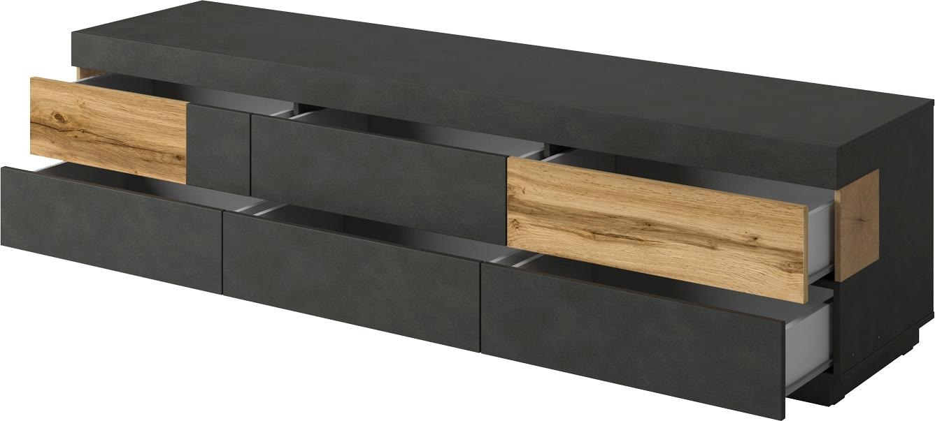 GOODproduct Lowboard »SILKE« Breite 206 cm, Hochglanzfronten