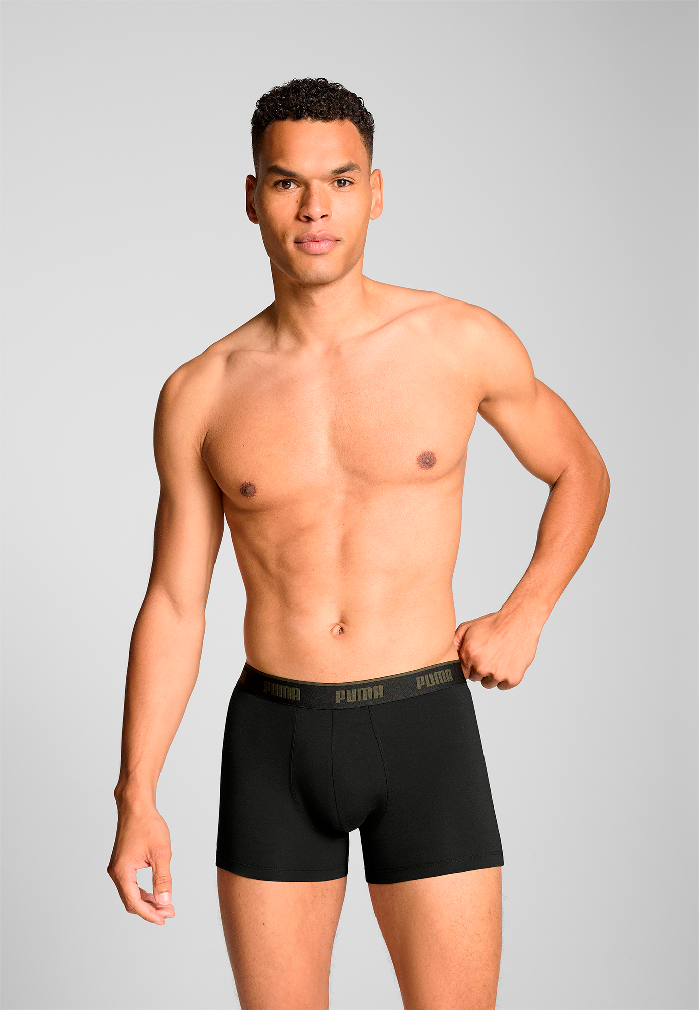 PUMA Boxers »PUMA MEN EVERYDAY BASIC BOXERS 3P« 3er Pack,  Komfortabler elastischer Logobund