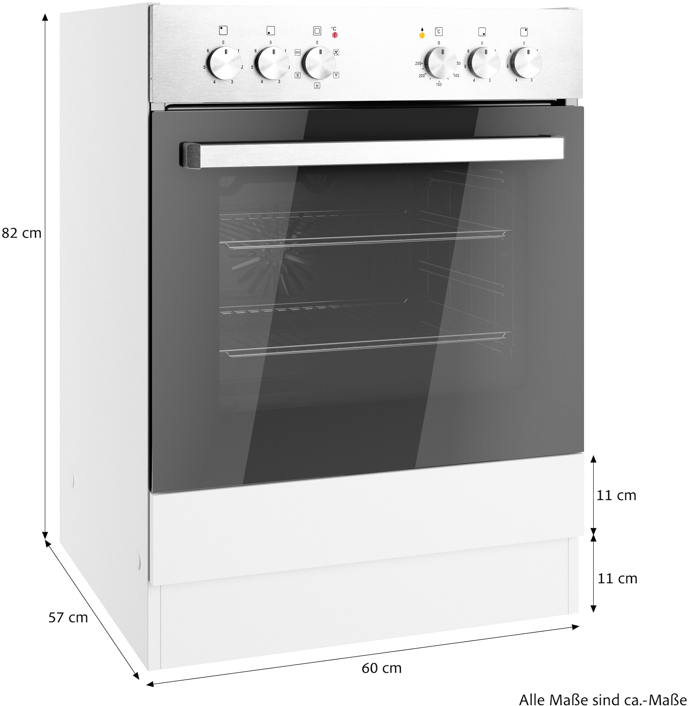 KOCHSTATION Armoire encastrée pour cuisinière »KS-Milan« Armoire pour four 60 cm, façades mates ou brillantes