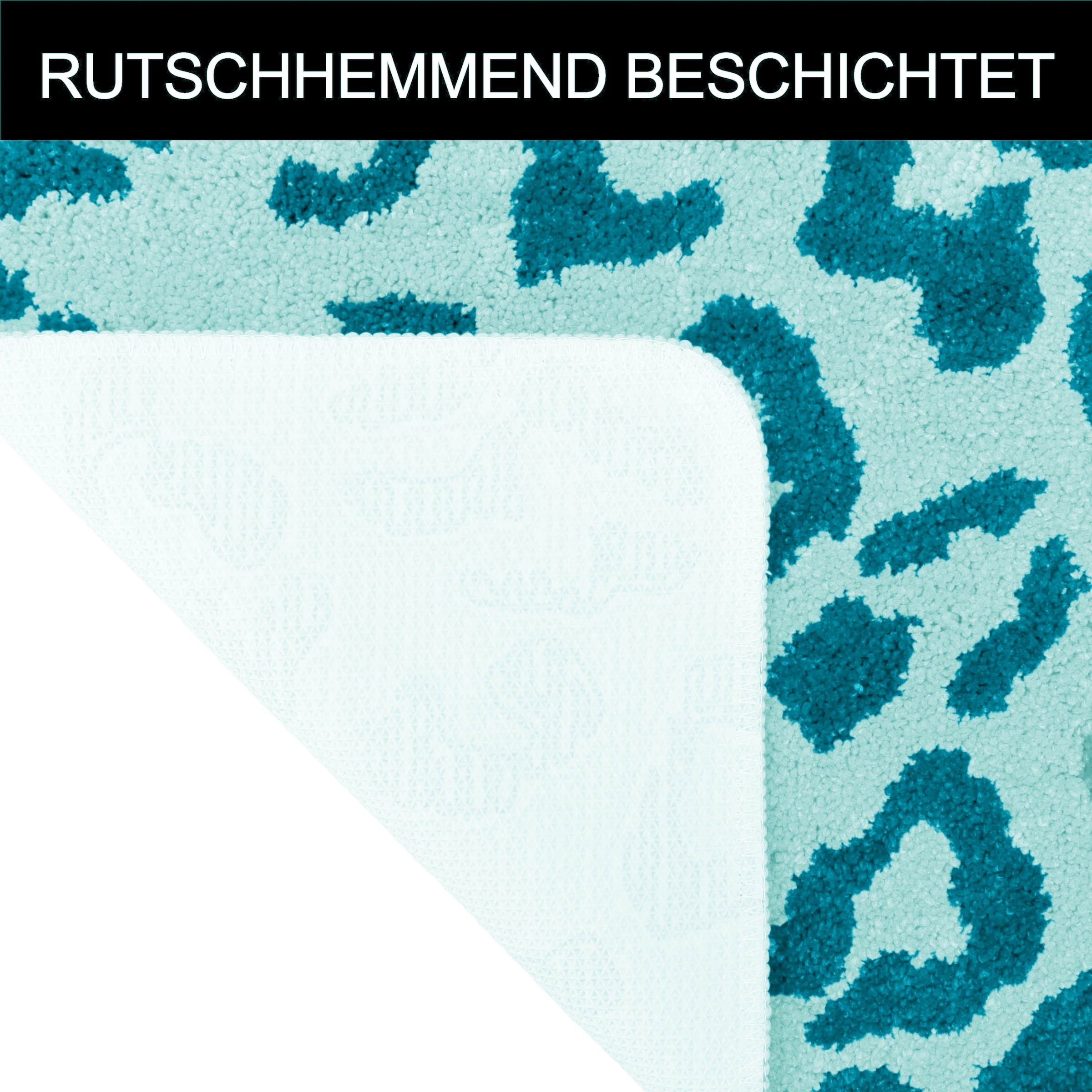GOODproduct Badematte »Anna Leo, Badvorleger, Badezimmer Teppich, Duschvorleger« Höhe 15 mm rutschhemmend beschichtet fussbodenheizungsgeeignet | schnell trocknend mit Animal Print, modernes Muster, Leo, weich