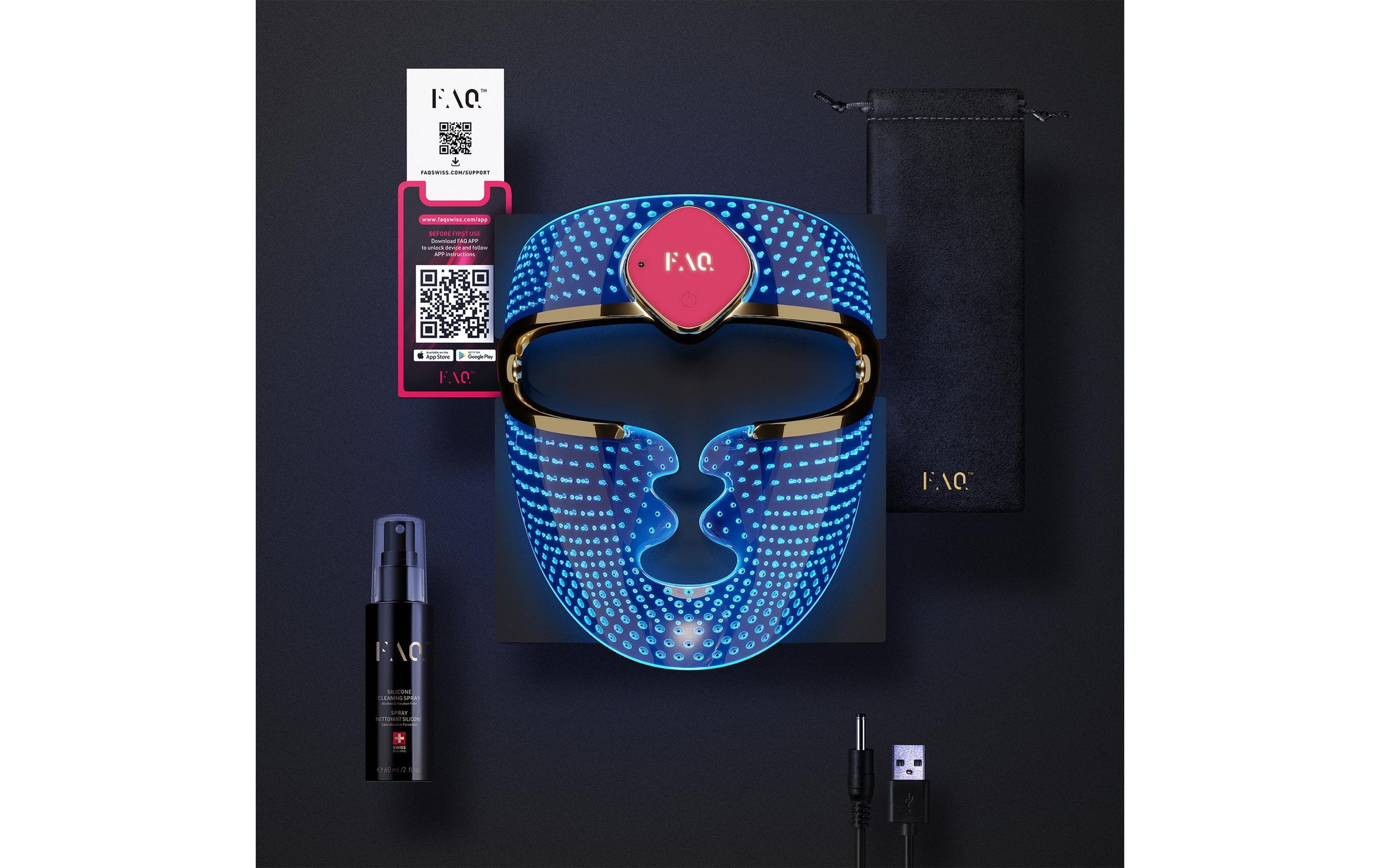 FOREO LED-Gesichtsmaske »FAQ™ 201 Silicone LED Face Mask« LED Gesichtsmaske mit 3 Farben
