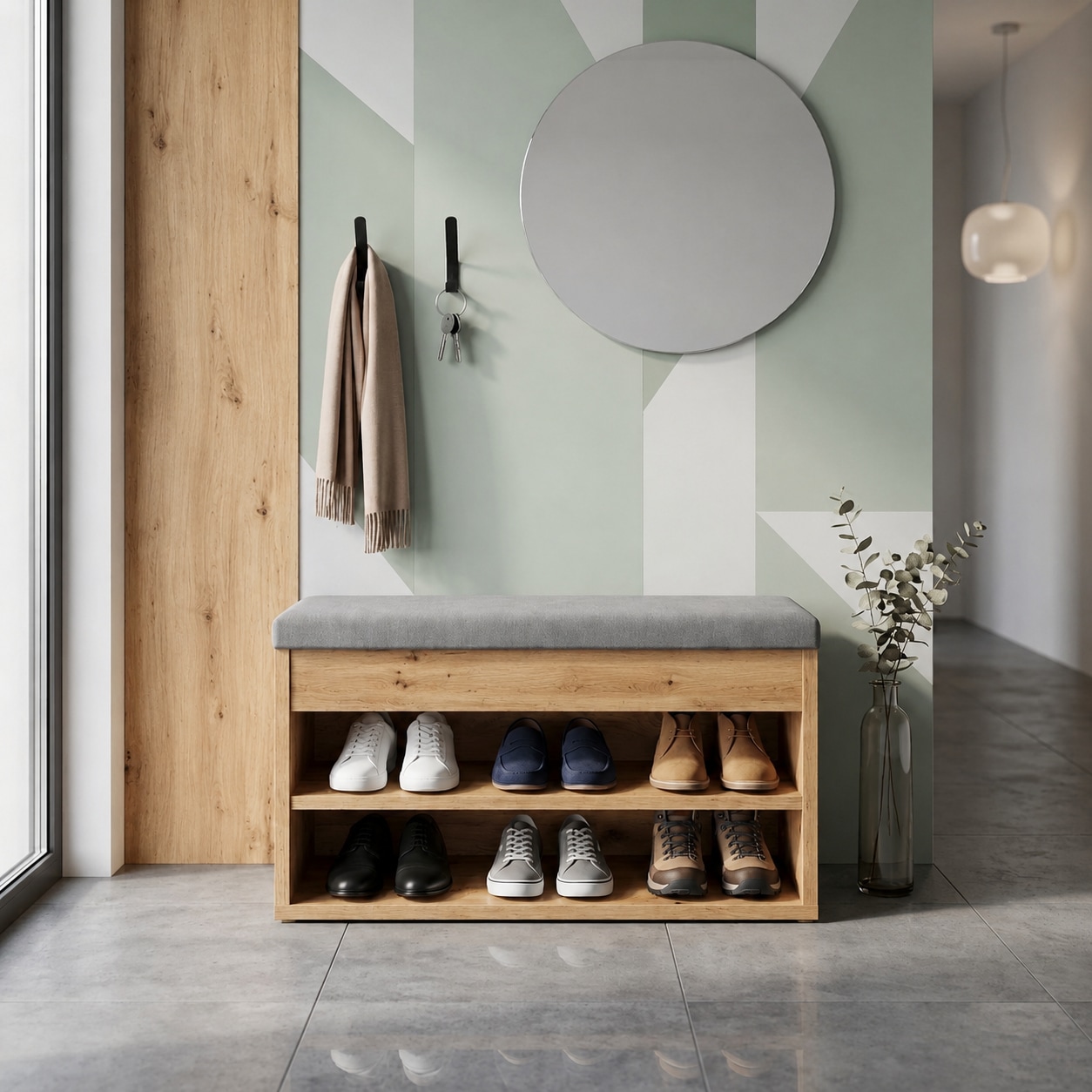 GOODproduct Schuhbank »Schuchschrank 60,  Schuhregal, Schuhtruhe, Schuhkommode, Sitzbank« Inkl. bequemem Sitzkissen mit Stauraum darunter