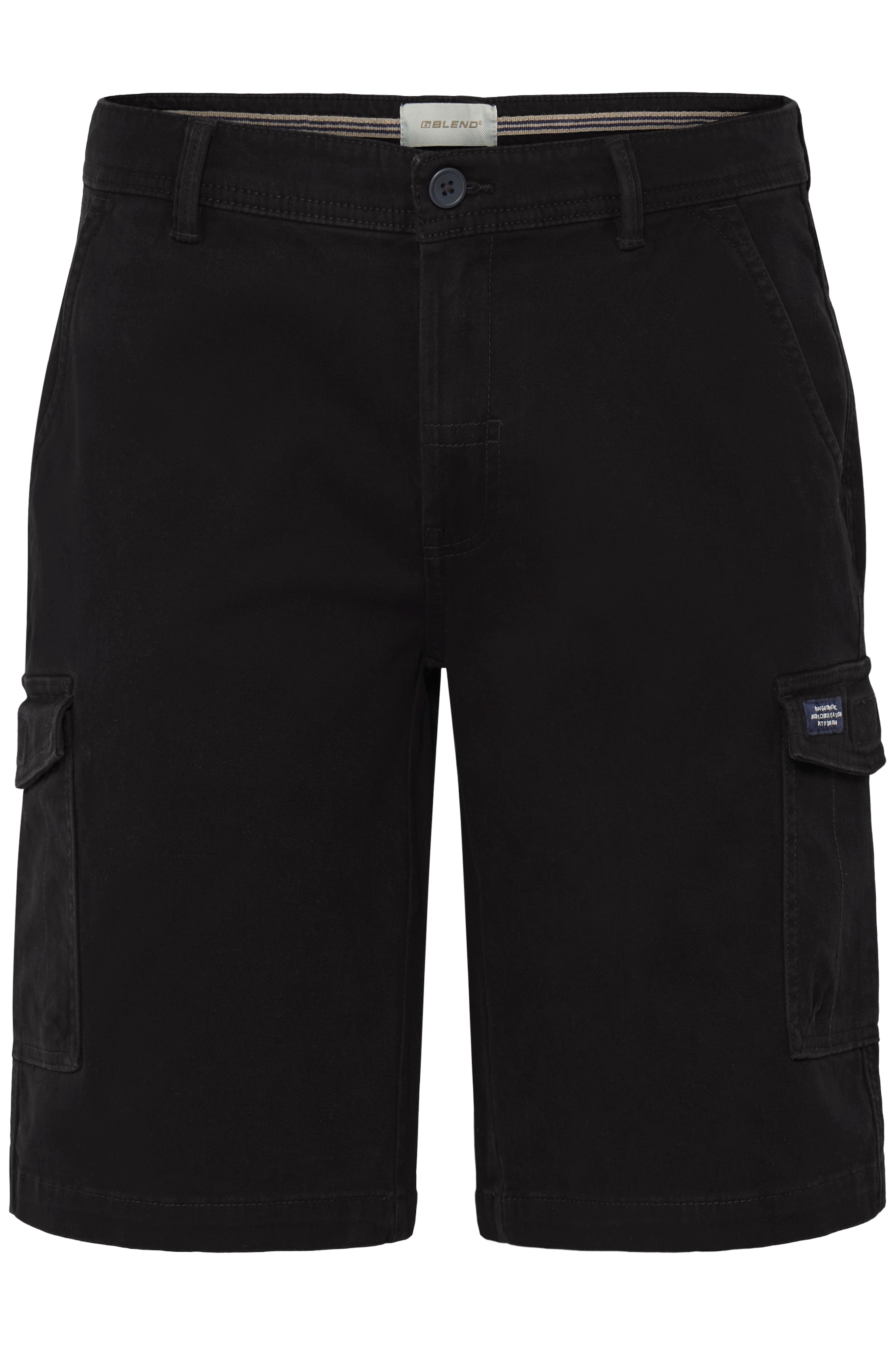 Blend Short »BHMASON SLIM/REG CARGO SHORTS«  avec étiquette de marque, en mélange de coton, Regular Fit, élastique