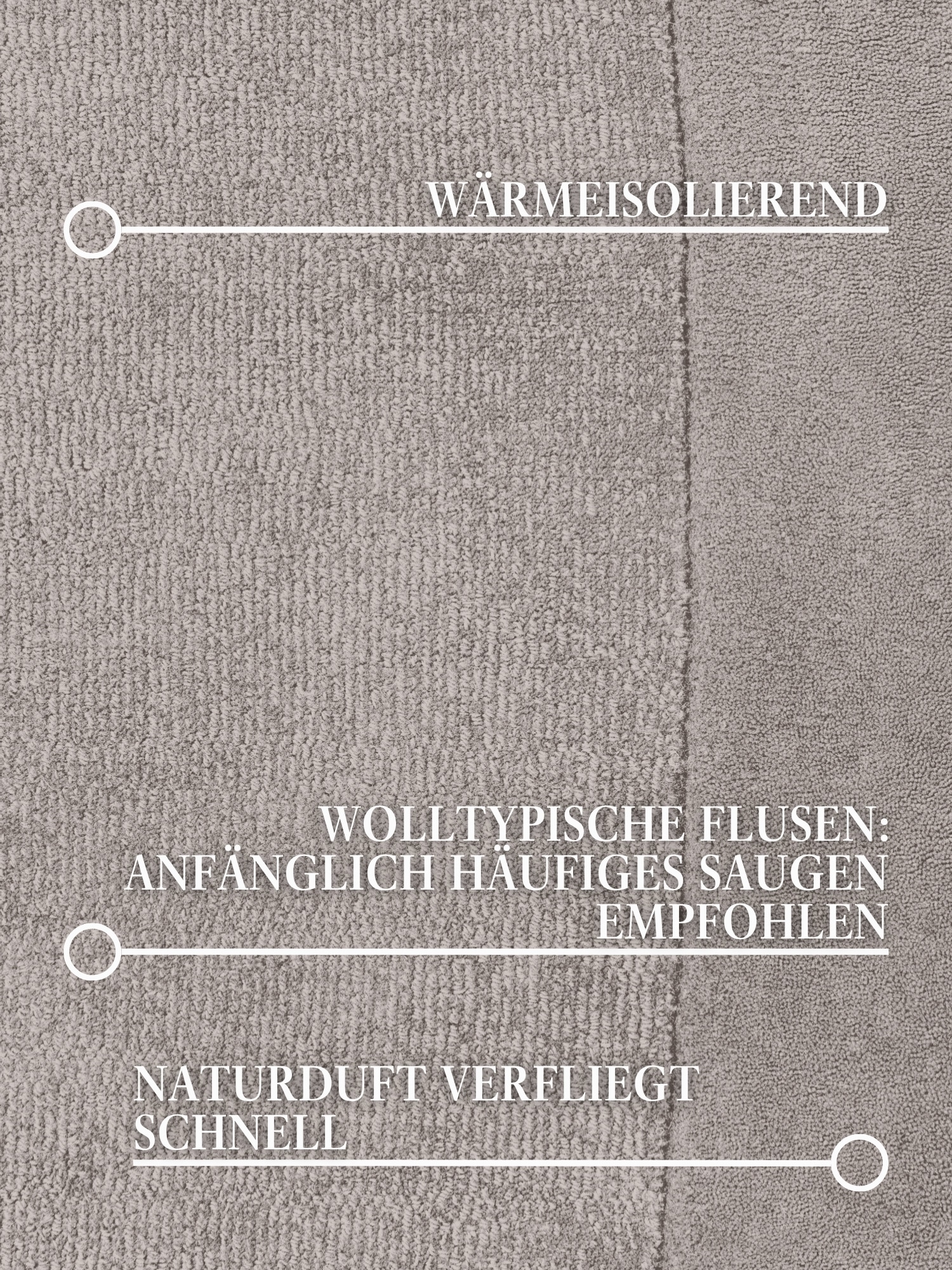Villeroy & Boch Tapis »Wollteppich Kivi« Rond 17 mm Höhe tissé main, laine, bordure, uni, coureur, salon, organique