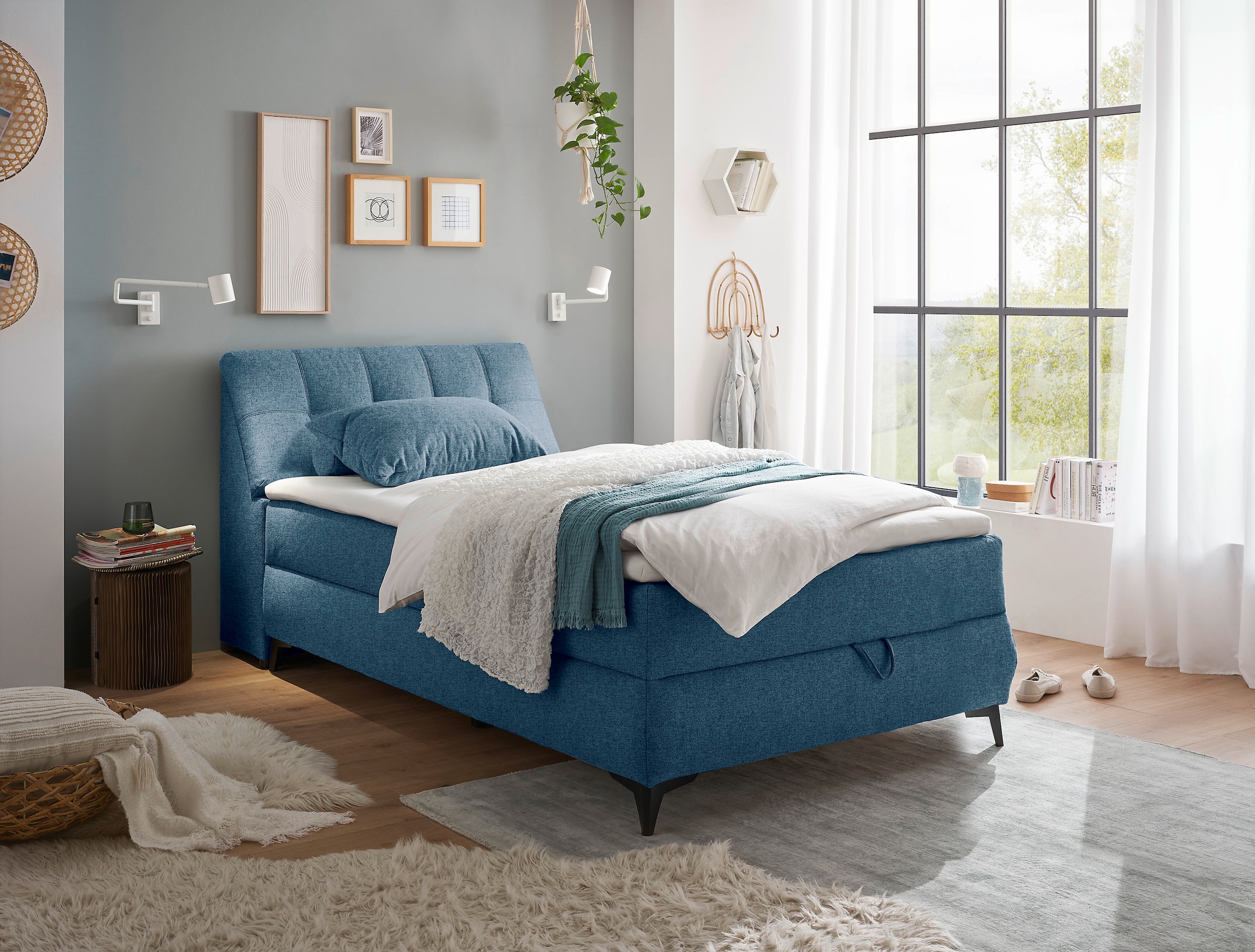 ED EXCITING DESIGN Lit de boxe »Atlantis« mit Bettkasten und Stauraum im Kopfteil