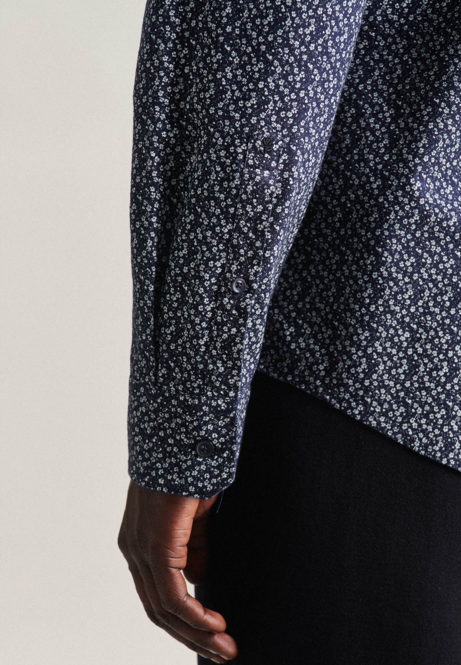 seidensticker Businesshemd »Schwarze Rose« Regular 1/1 Button-Down-Kragen Druck