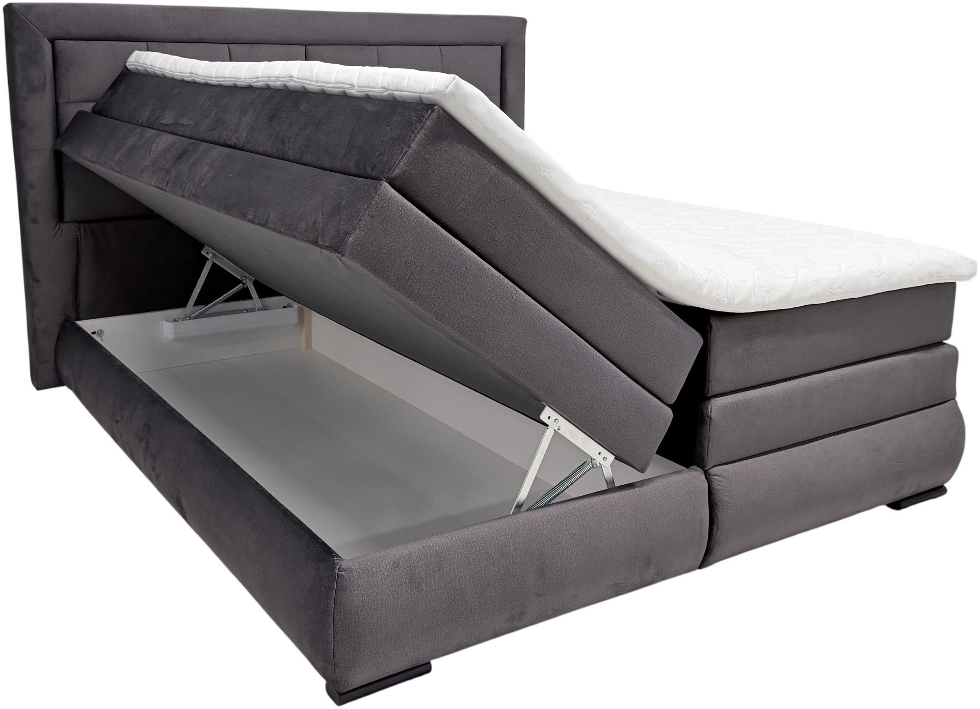GOODproduct Lit boxspring »MIVVA inkl. Bettkasten & Topper, Komfortliegehöhe: 67cm, Breite: 180cm« in H3, H4 oder Hmix H3/H4, wahlweise mit oder ohne LED-Leuchten