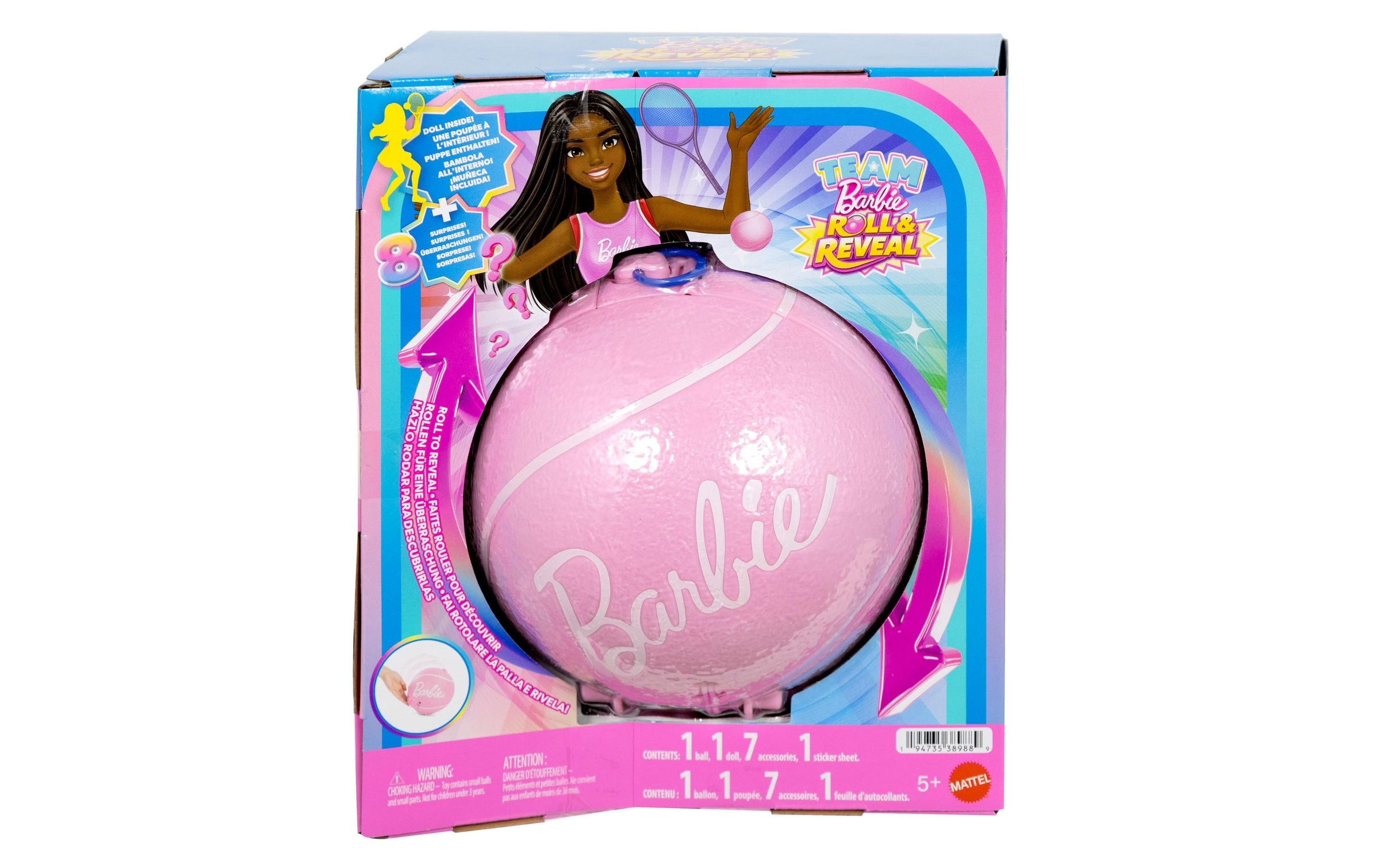 Barbie Poupée à habiller »Team Barbie Roll & Reveal Tennisspielerin-Puppe«