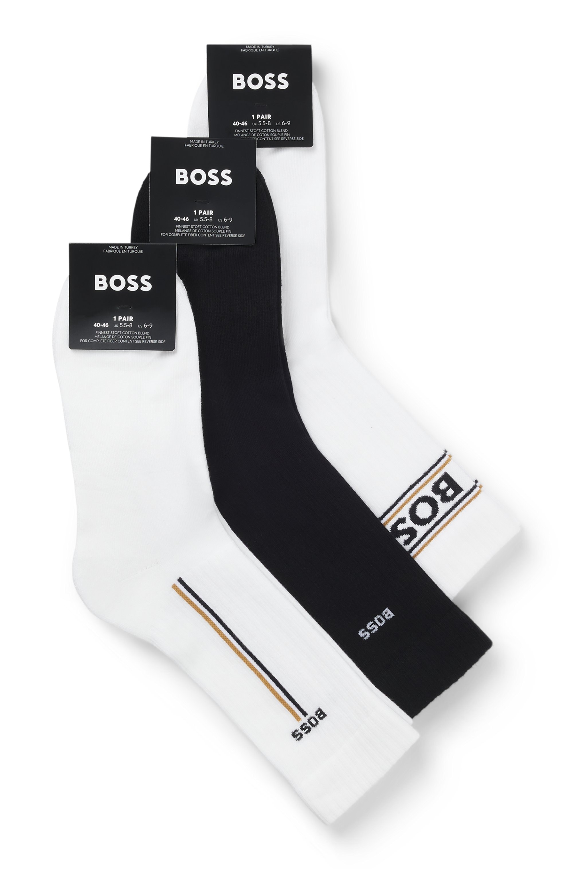 BOSS Socken »Giftset Iconic« 3 Paar tlg. Neuheit, in Geschenk-Box, verstärkte Zehen- und Fersenpartie