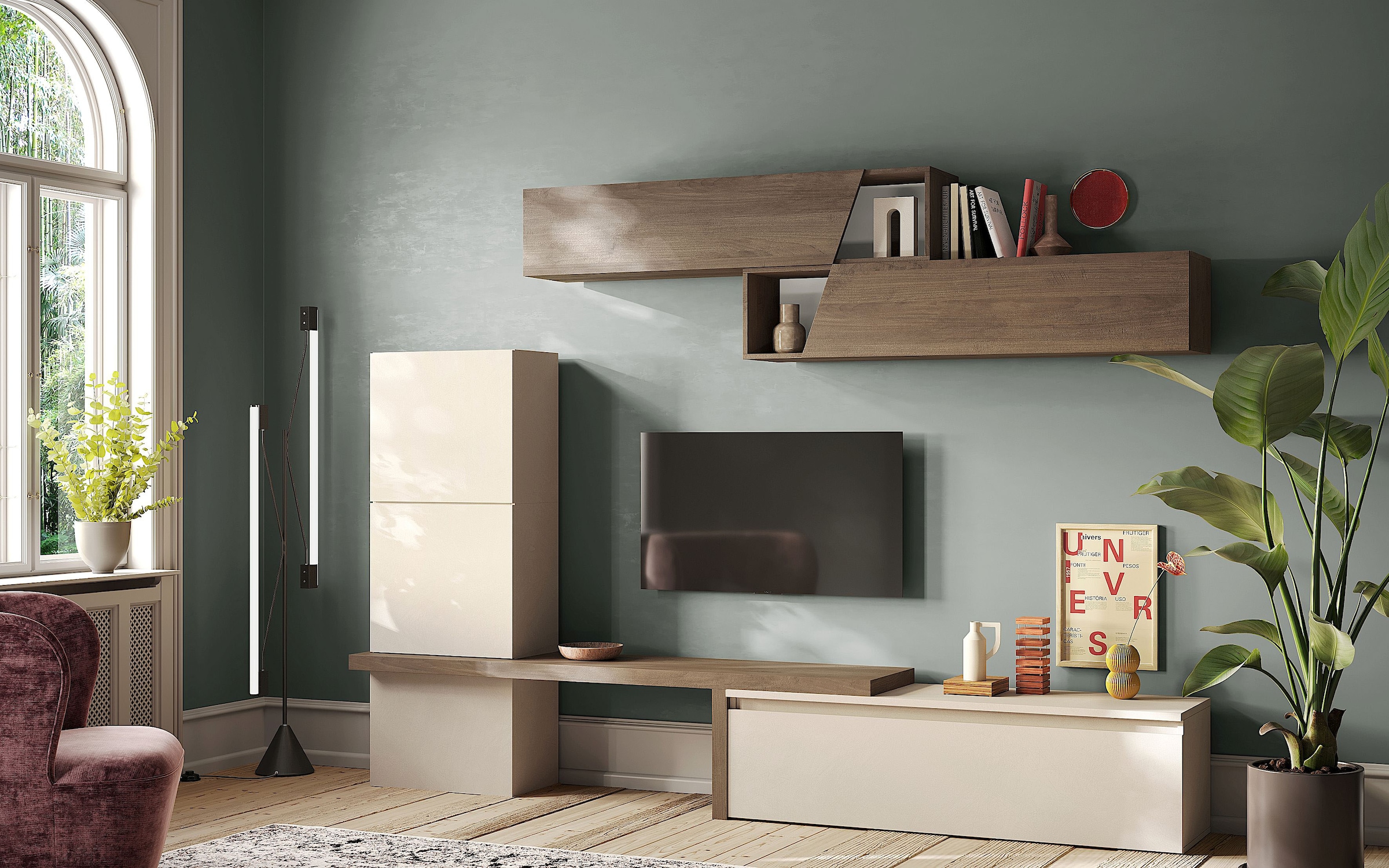 INOSIGN Wohnwand »INFINITY, 7tlg. Breite 280 cm, moderne Mediawand (Lowboard,« 7 Stk. tlg.