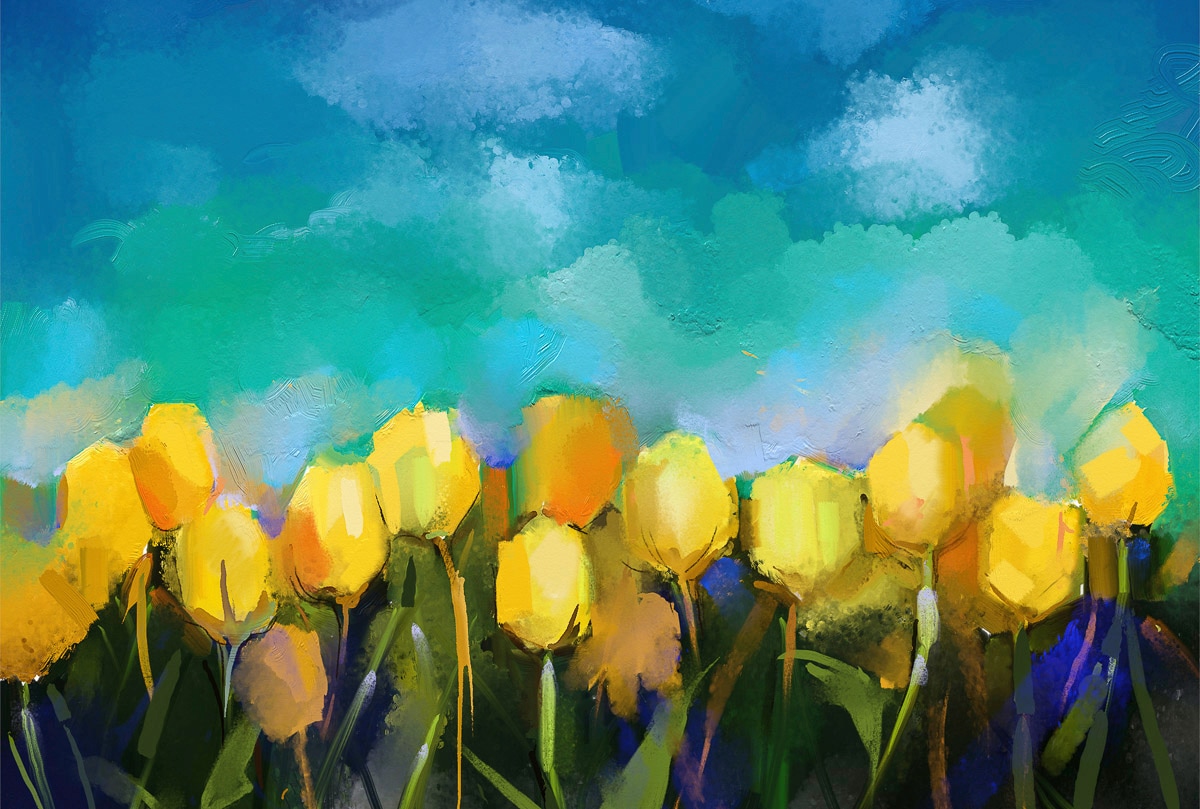Papermoon Fototapete »Blumen Gemälde«