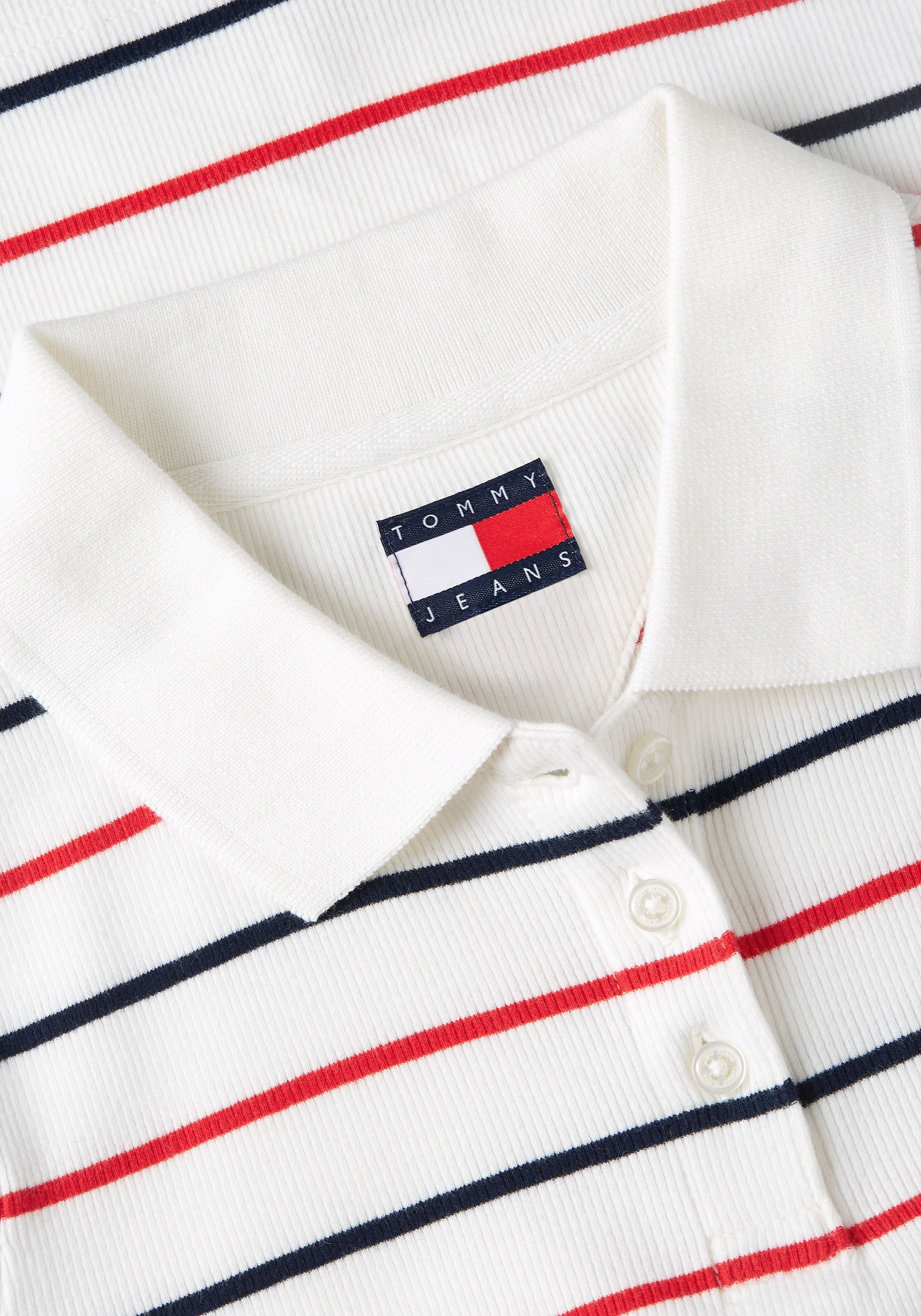 Tommy Jeans Polo »TJW SLIM RIB SS POLO« avec structure côtelée