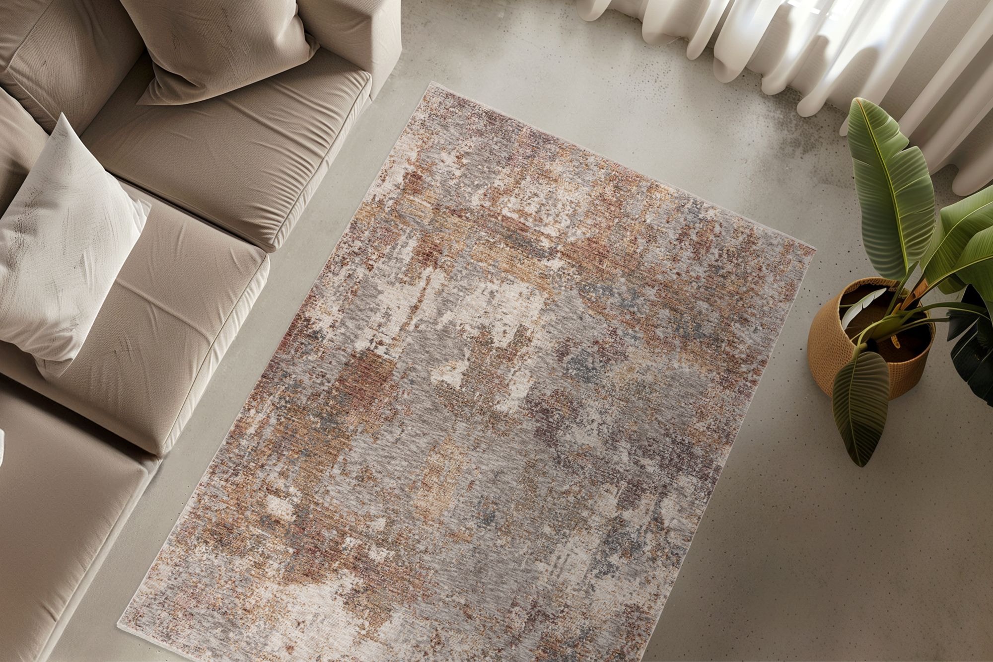 Kayoom Teppich »Pono 719« rechteckig 10 mm Höhe Kurzflor, Vintage, Modernes Muster, Fussbodenheizungsgeeignet