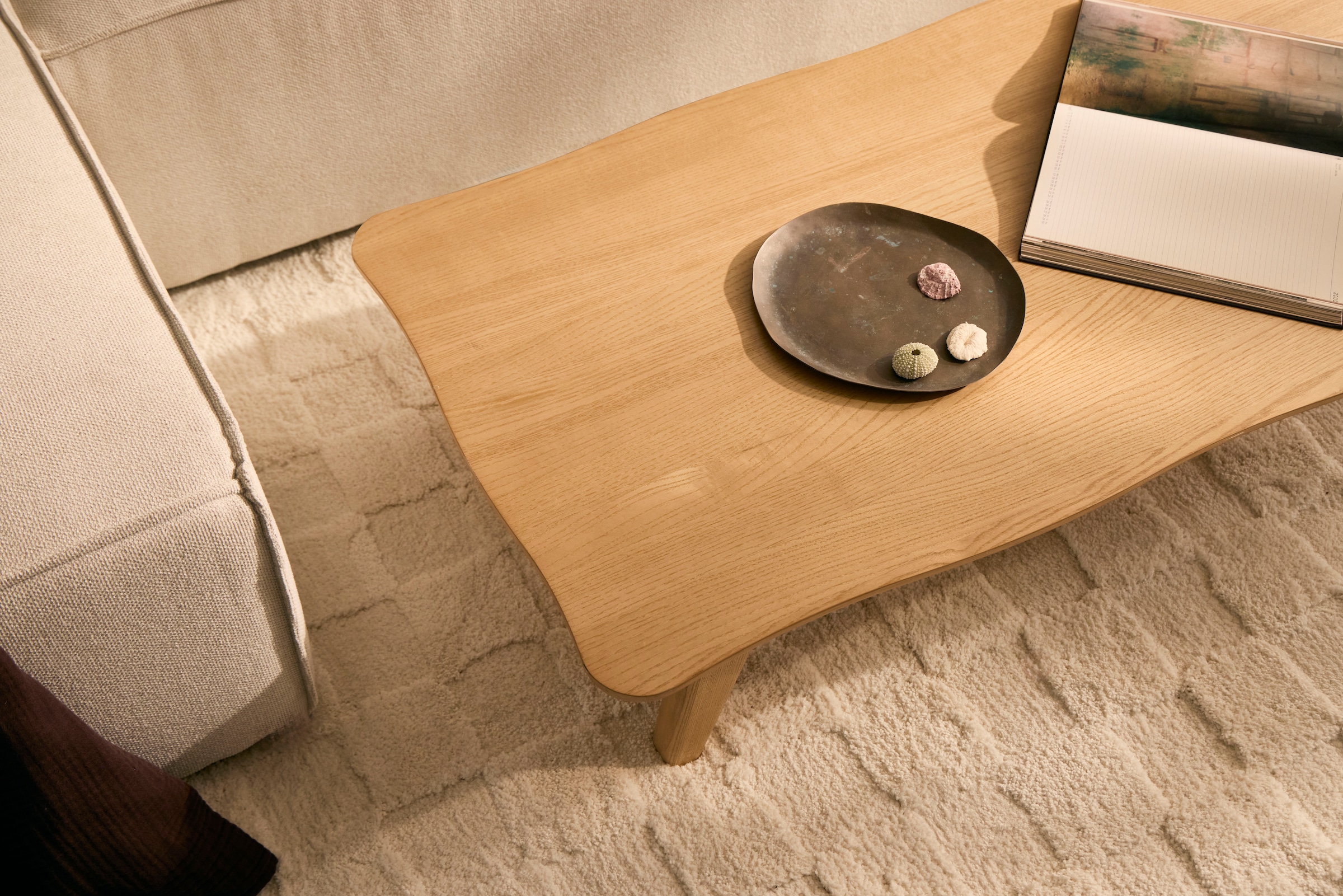 LeGer Home by Lena Gercke Table basse »Alina« Table de lounge, forme organique avec bord suisse