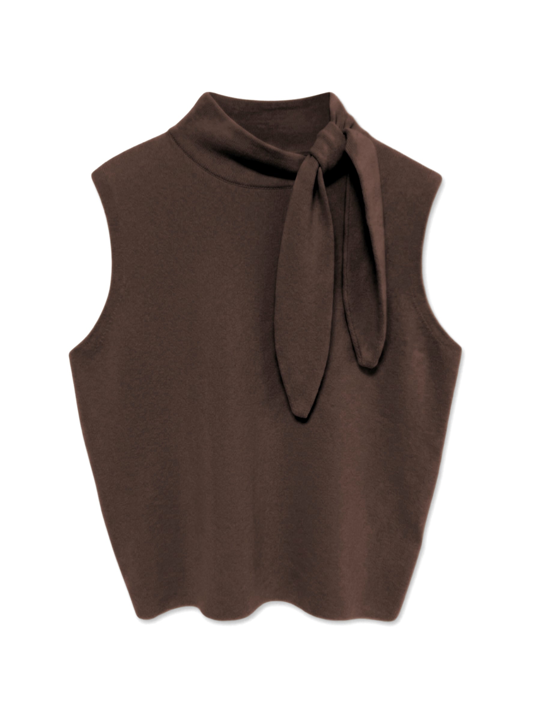 TOPSHOP Pull en tricot »TSCASSI KNITTED TIE NECK TOP KNT NOOS« mélange de matériaux, coupe normale
