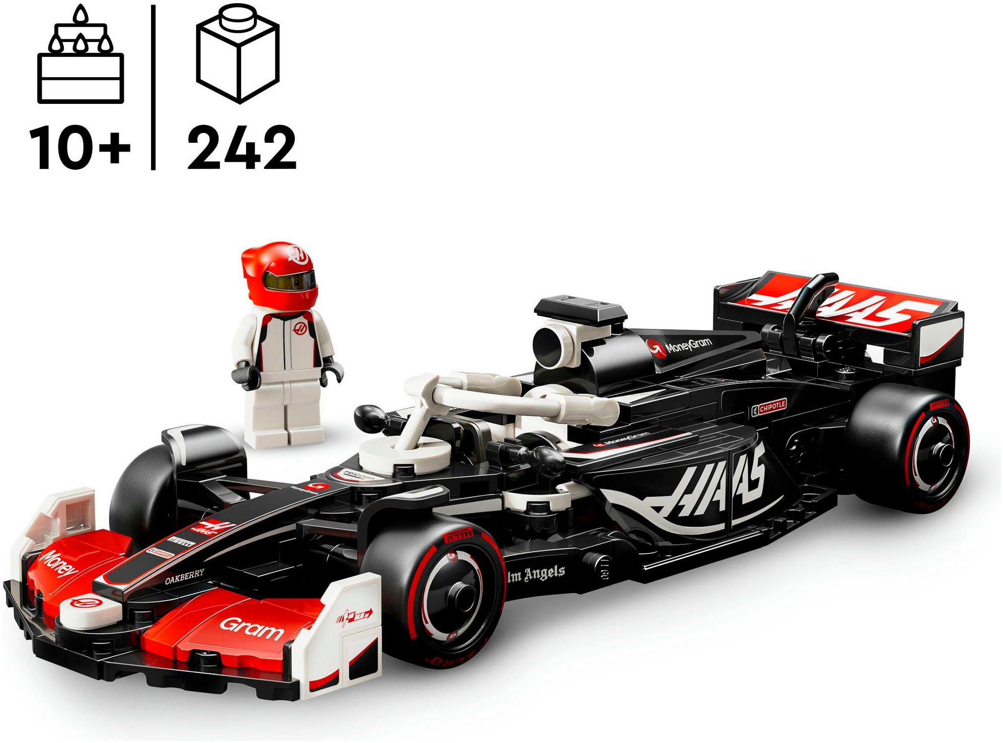 LEGO® Konstruktionsspielsteine »MoneyGram Haas F1® Team VF-24 Rennauto (77250), LEGO® Speed Champions« Made in Europe