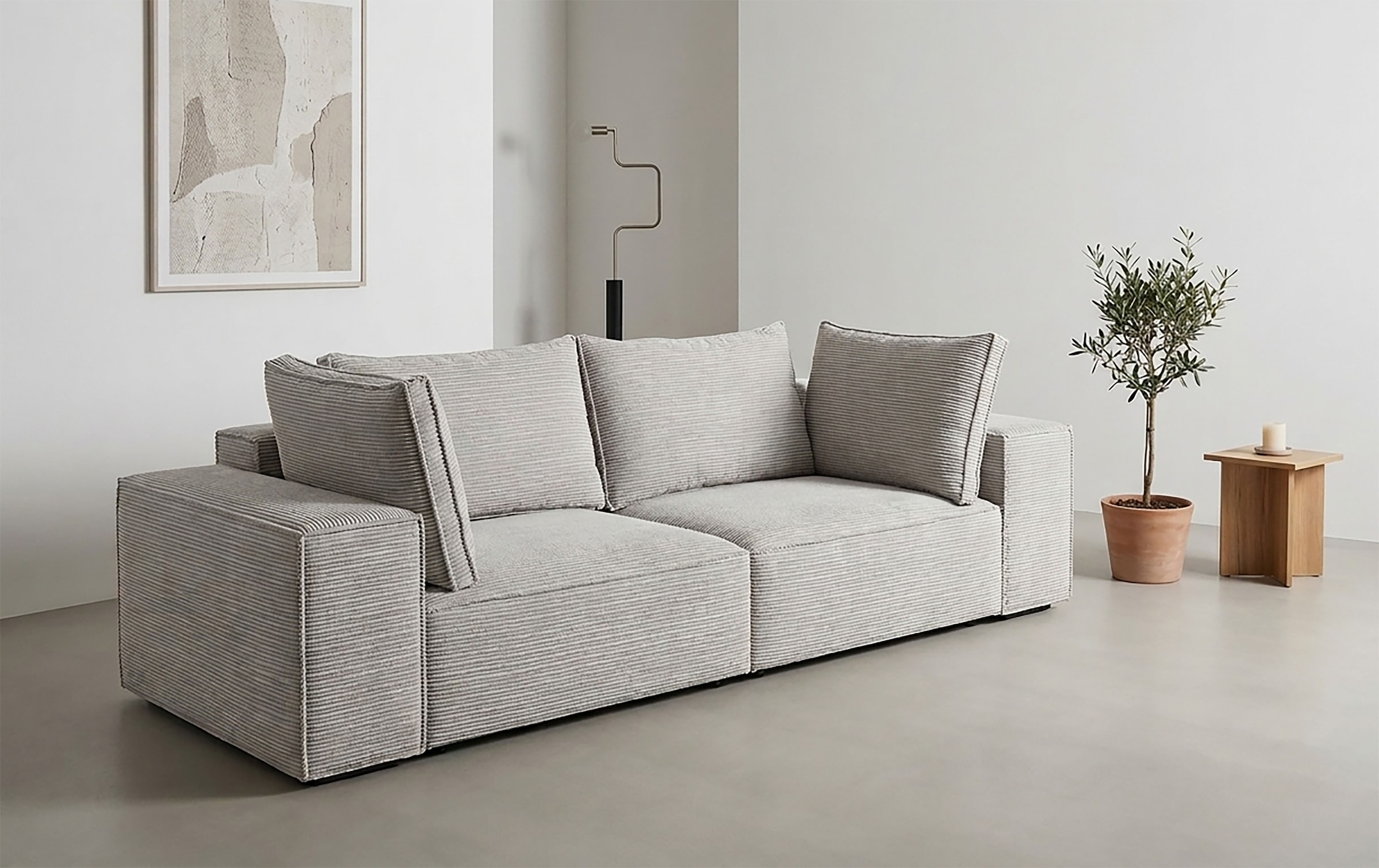 Trends by HG Canapé Big »CONOR« fonction couchage + coffre de lit