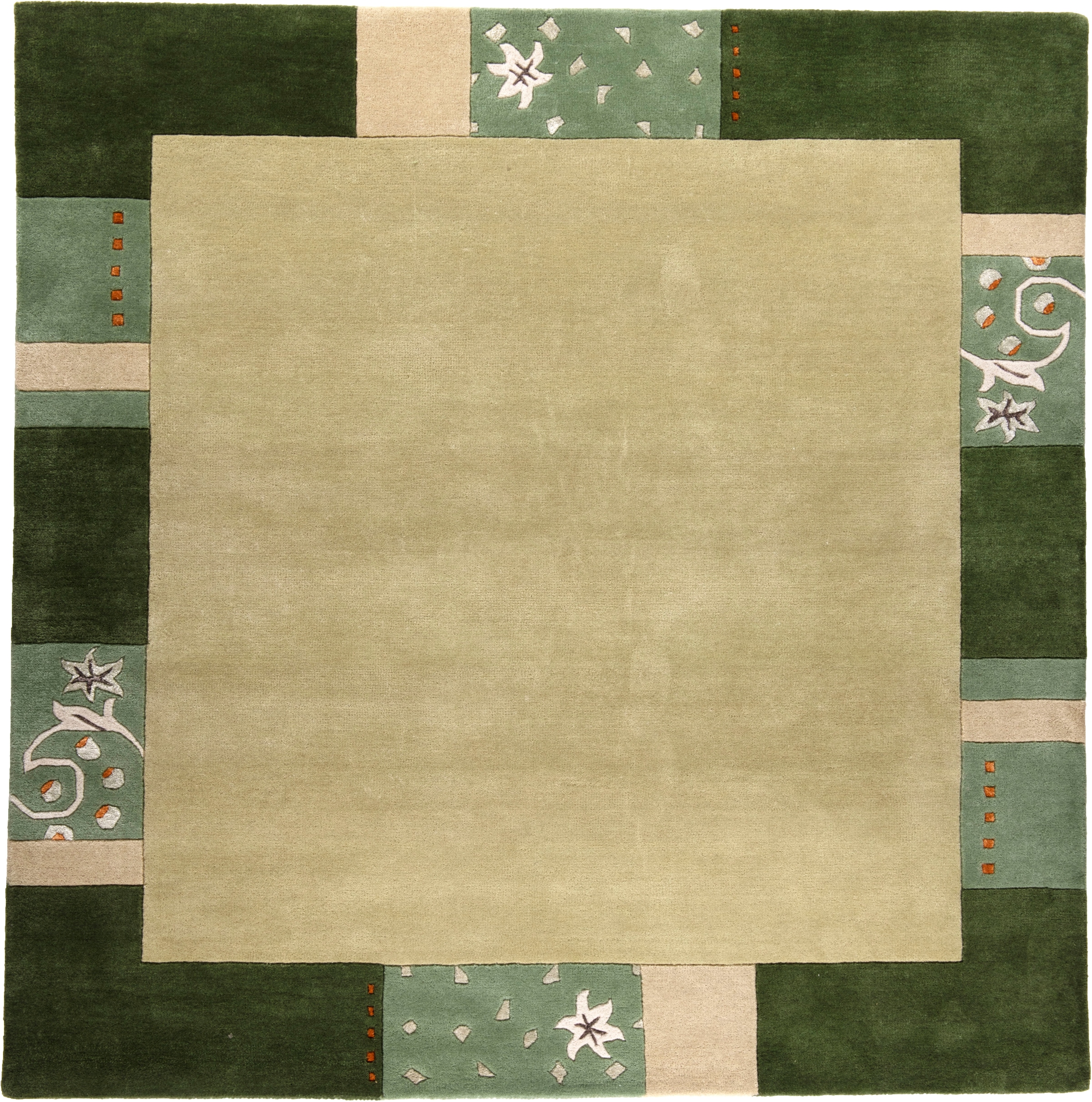 THEKO Tapis en laine »Royal Ganges« Rectangulaire 13 mm Höhe 95% laine, avec bordure, idéal pour salon & chambre