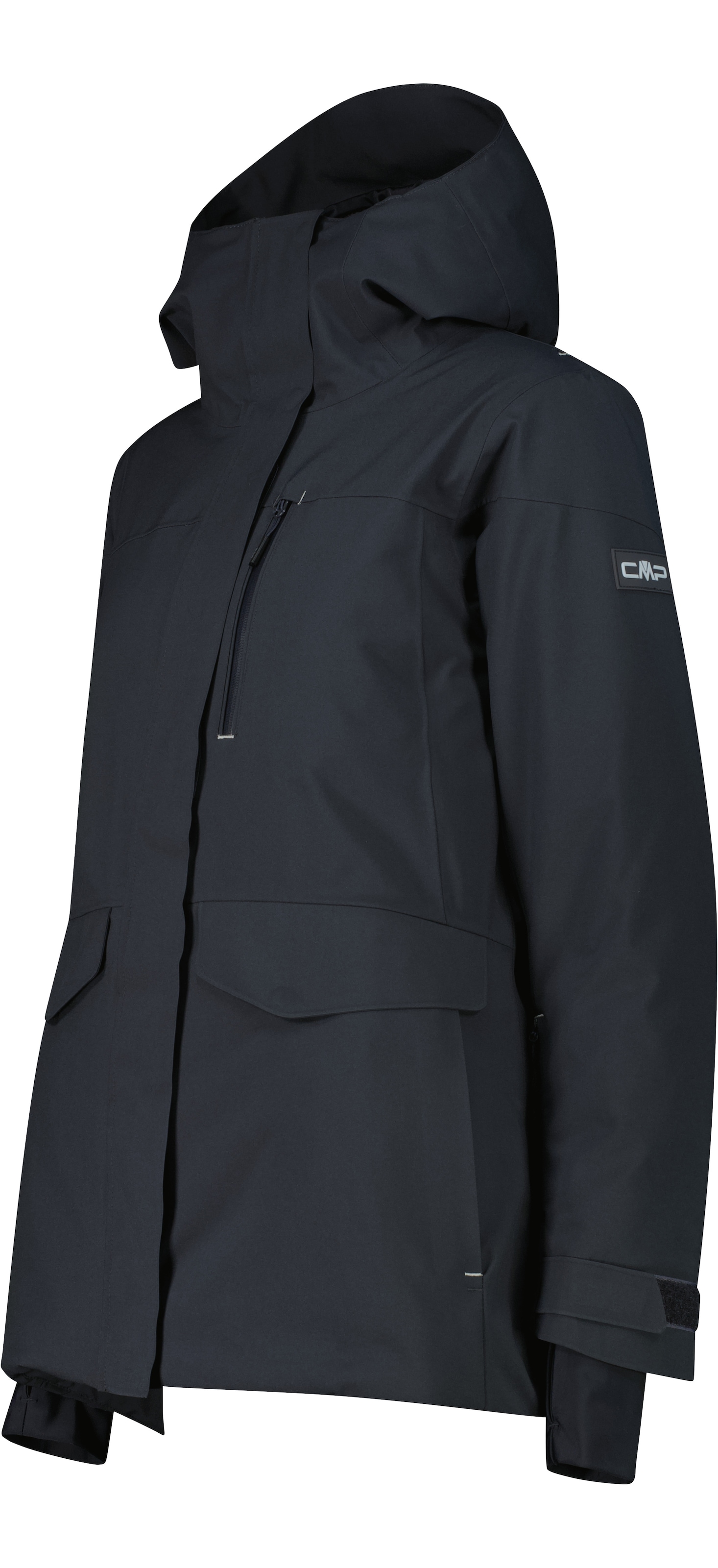 CMP Parka fonctionnelle »WOMAN LONG JACKET FIX HOOD« avec capuche Coupe-vent, étanche, coutures thermocollées, rembourrage chauffant