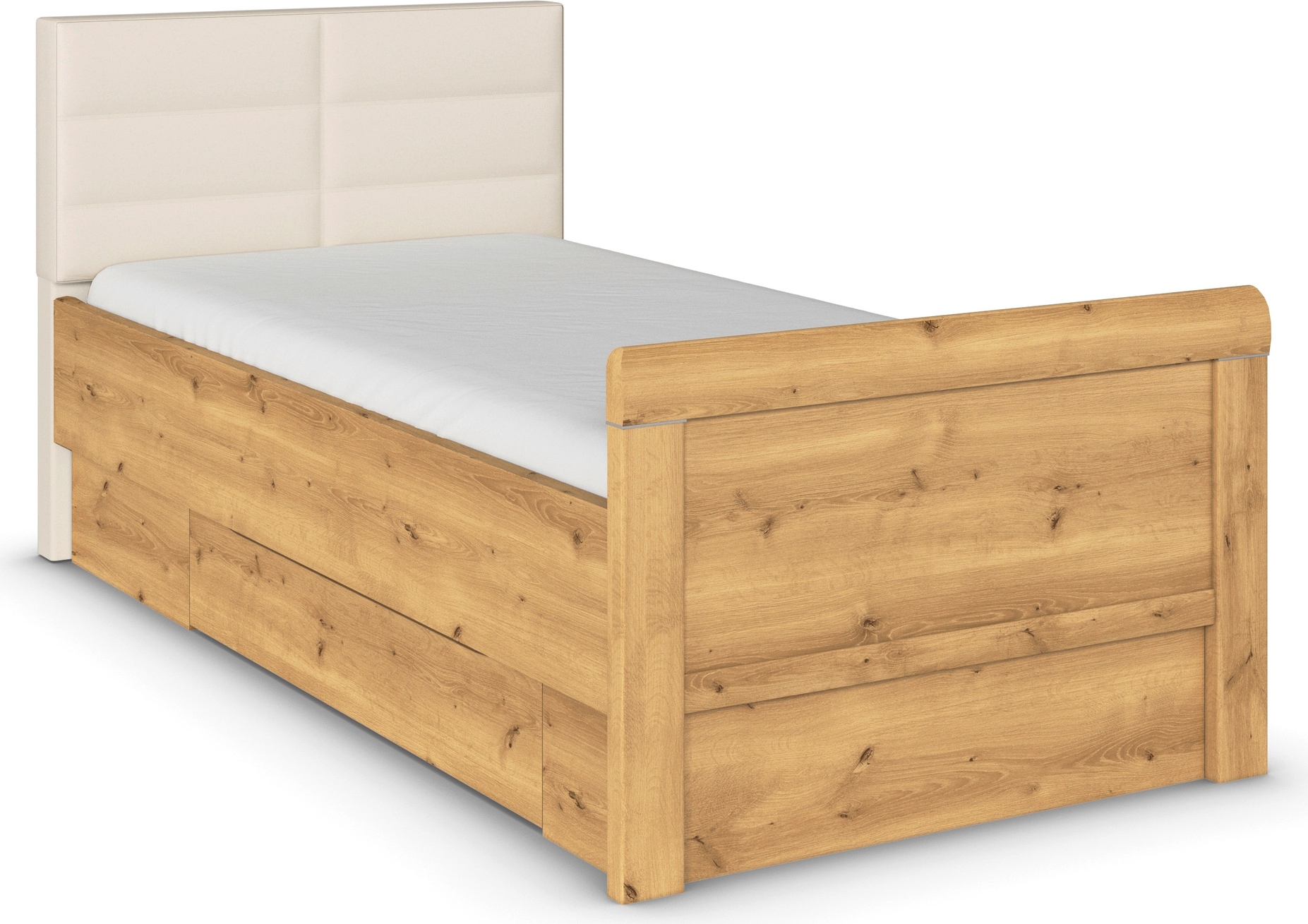 rauch Lit de rangement »Bett Einzelbett Stollenbett Bettkästen EVELYN« à hauteur confortable avec tête de lit rembourrée et tiroirs MADE IN GERMANY